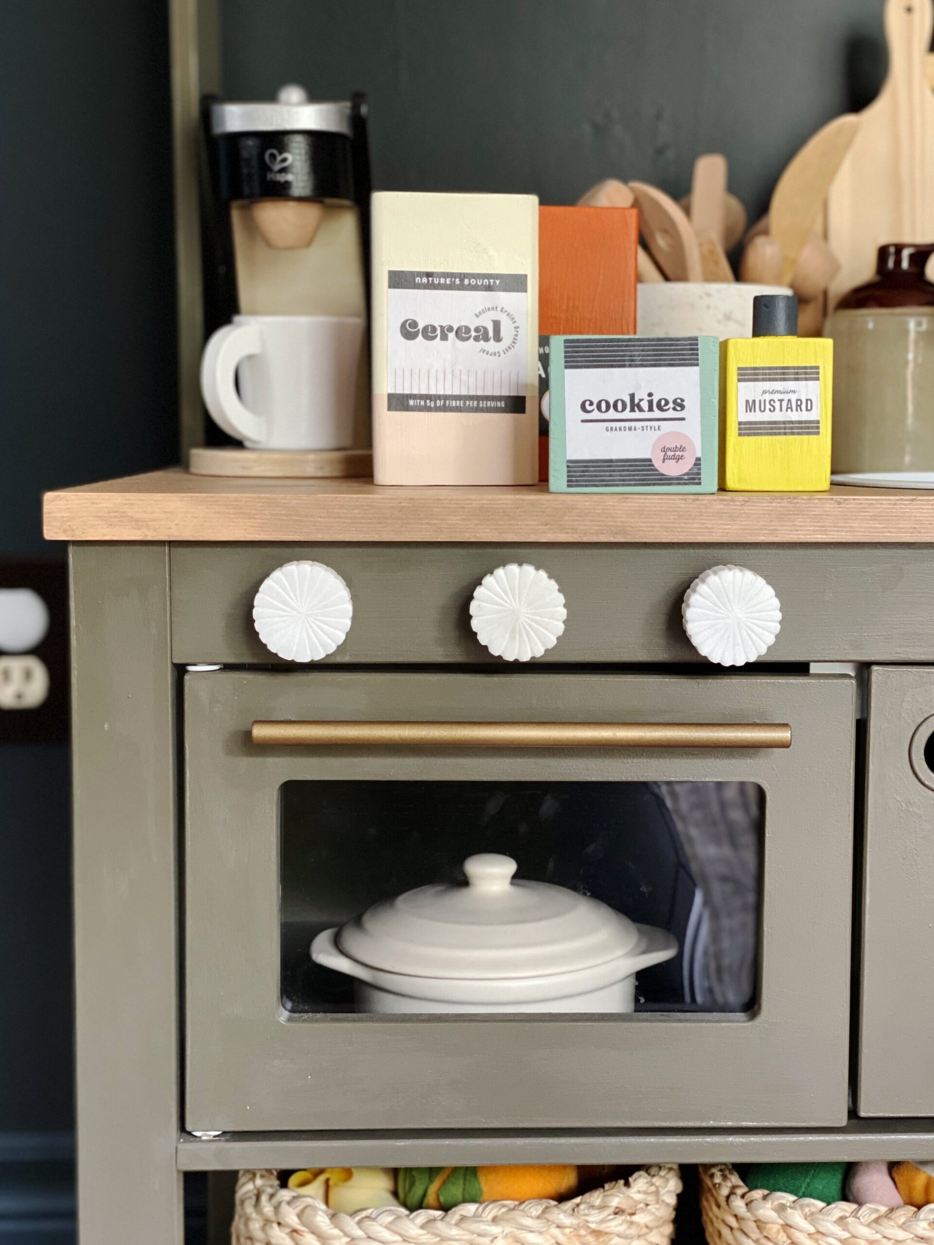 DIY Wooden Pantry Play Food With Printable Labels Little Reesor House