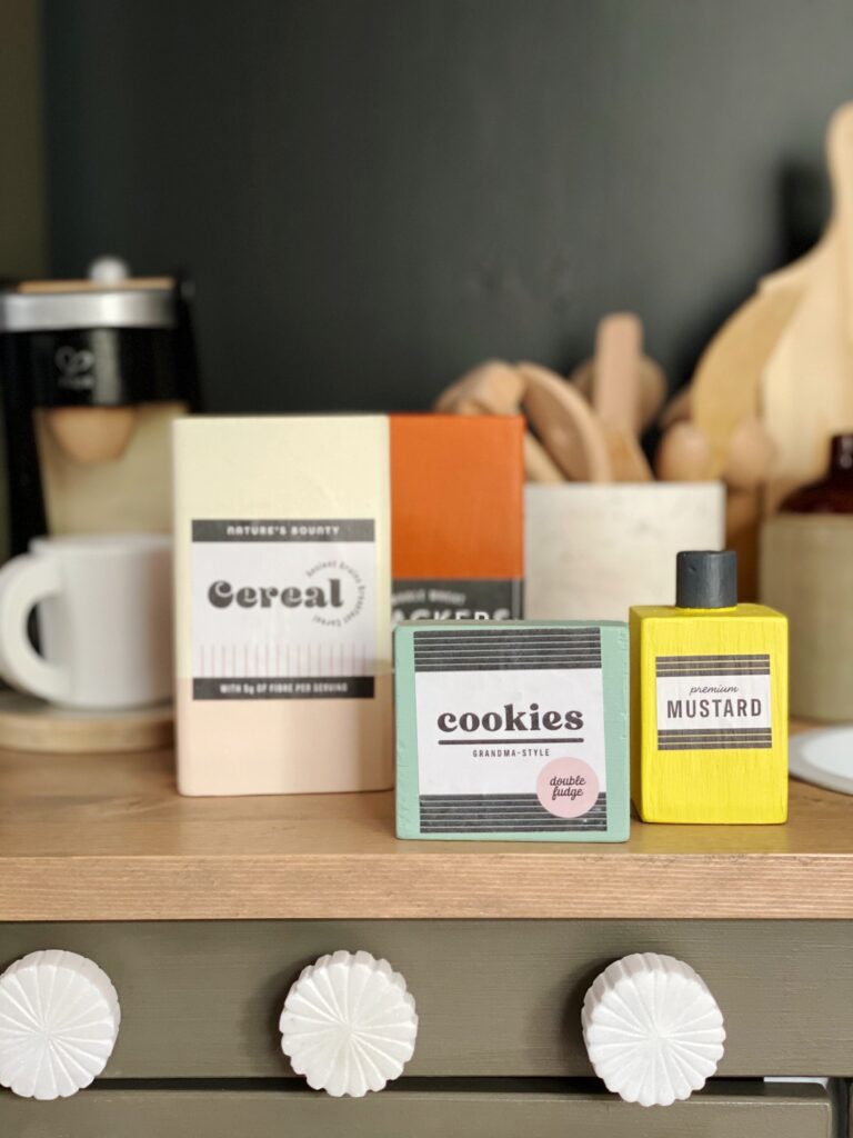 DIY Wooden Pantry Play Food With Printable Labels Little Reesor House