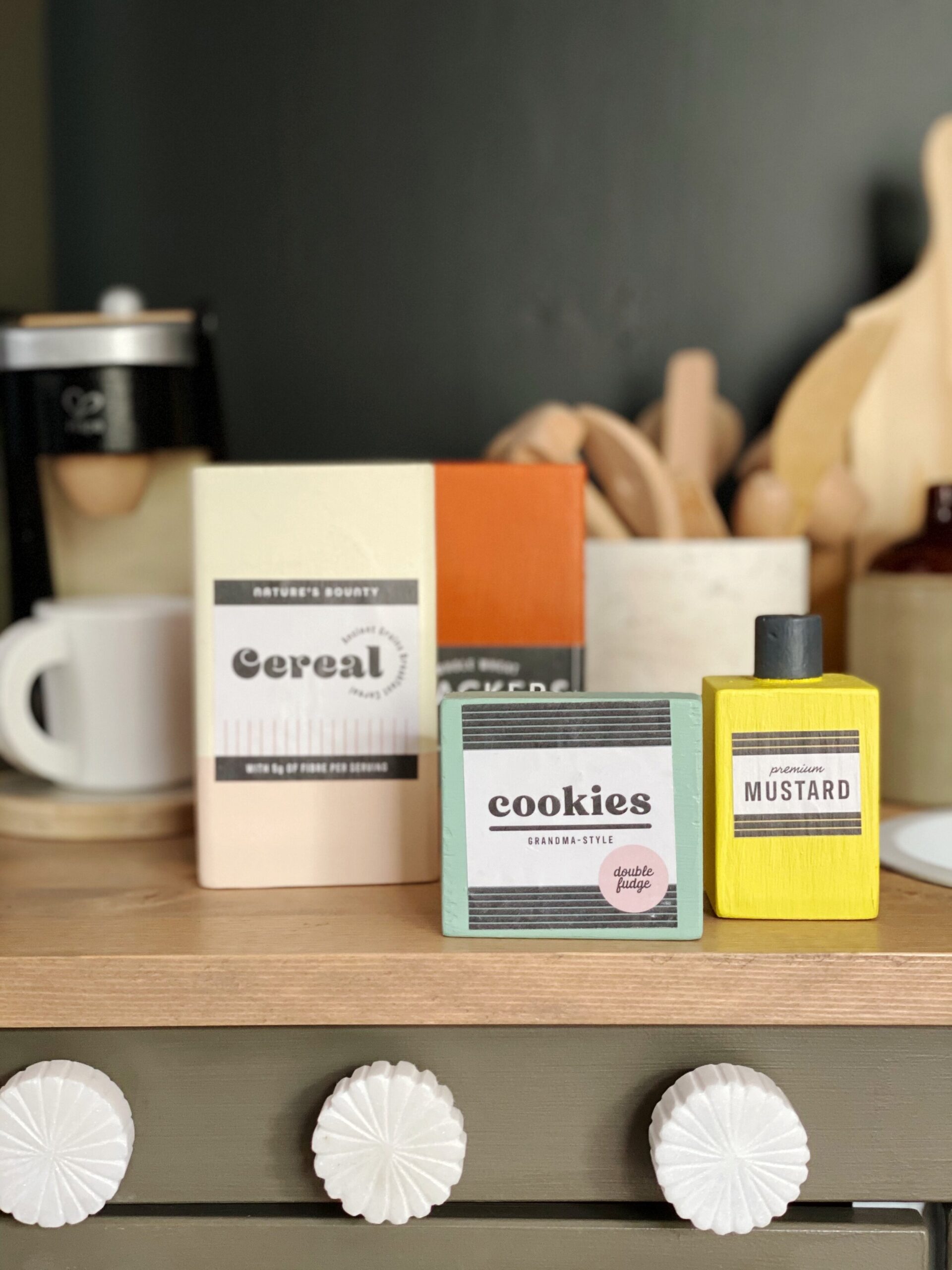 DIY Wooden Pantry Play Food With Printable Labels Little Reesor House