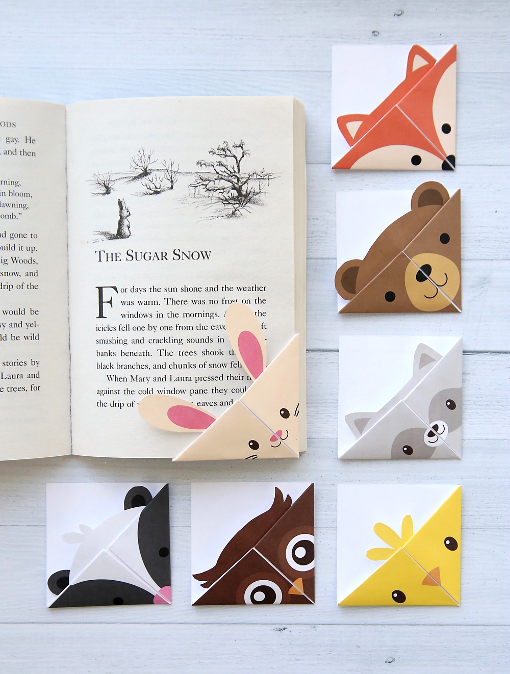 DIY Woodland Animals Origami Bookmarks print Fold It s 