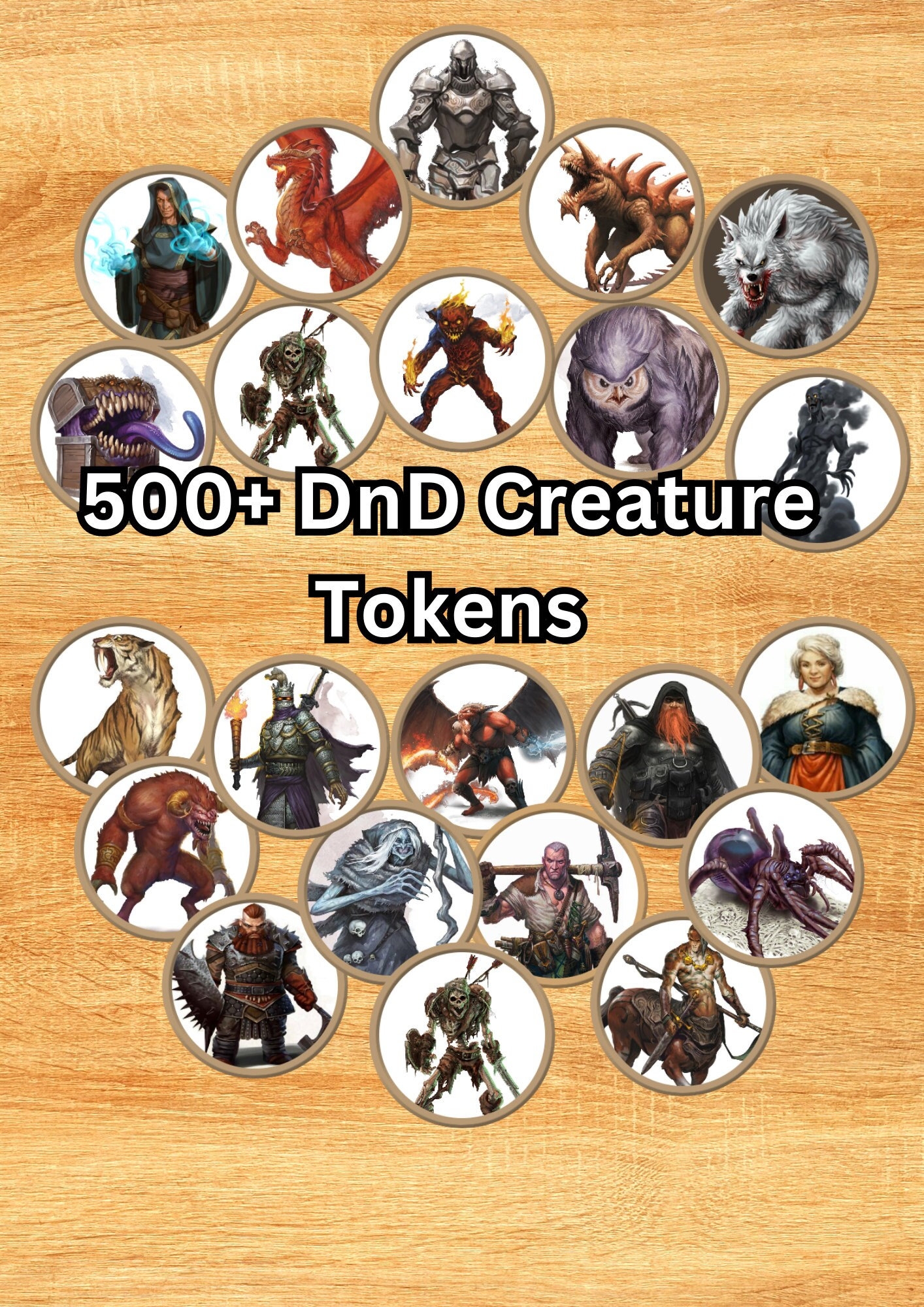 Dnd Creature Tokens 500 Printable Monster U0026 NPC Tokens roll20 Etsy