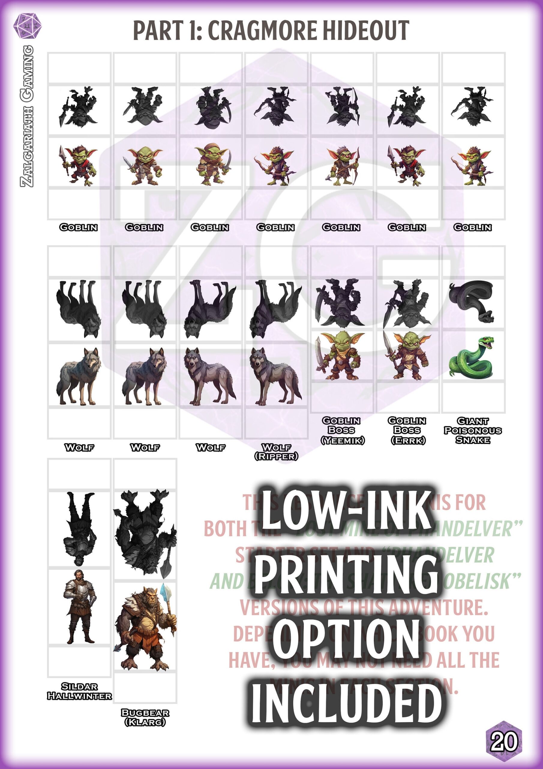 Dnd Lost Mine Of Phandelver Printable Paper Minis And DM Card 