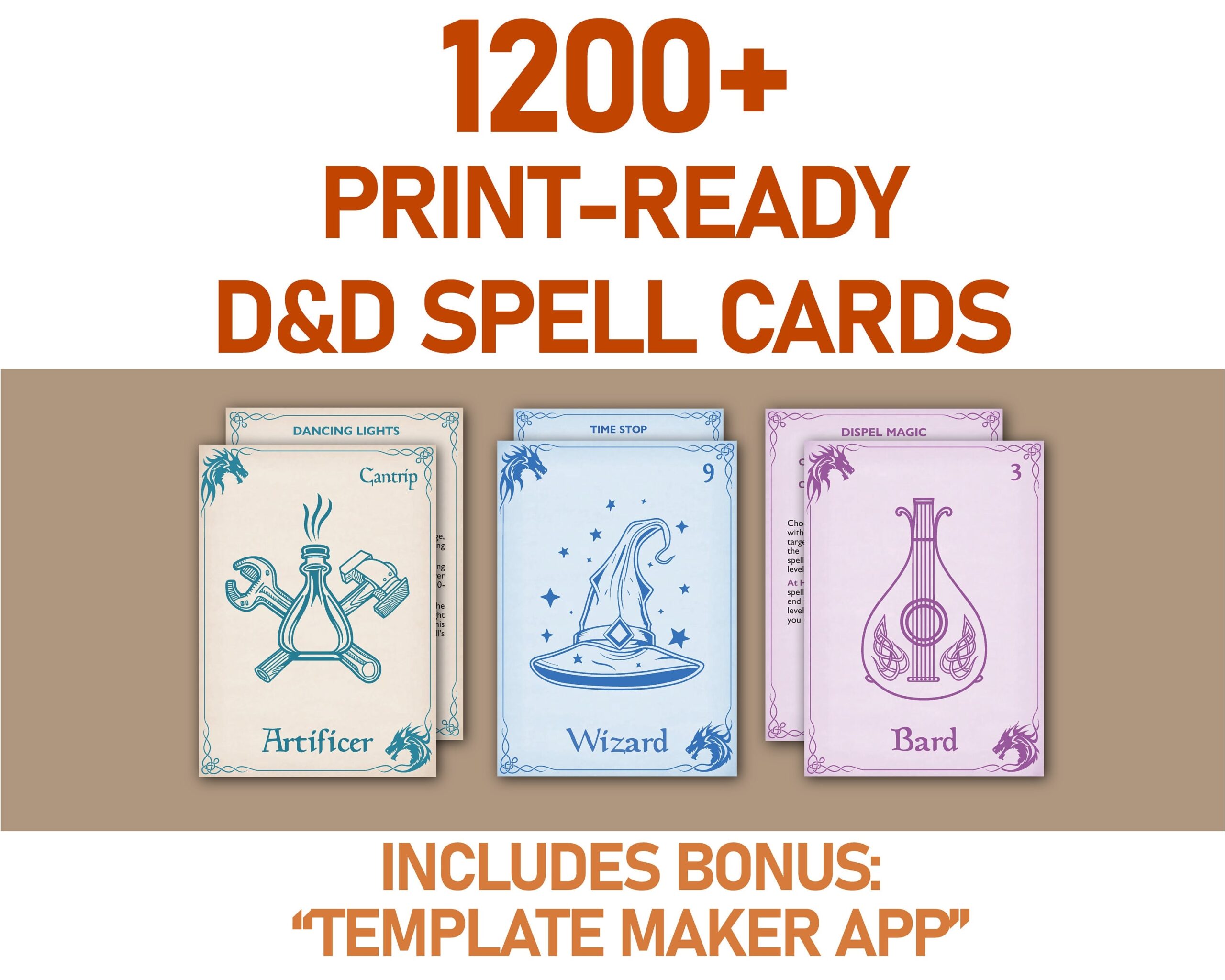 d d spell cards printable
