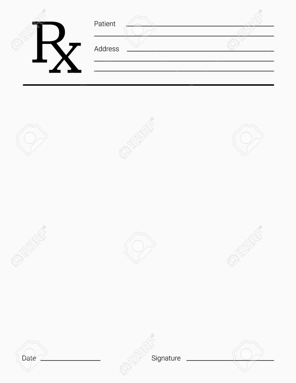 Doctor s Rx Pad Template Blank Medical Prescription Form Royalty Free SVG Cliparts Vectors And Stock Illustration Image 144043737 