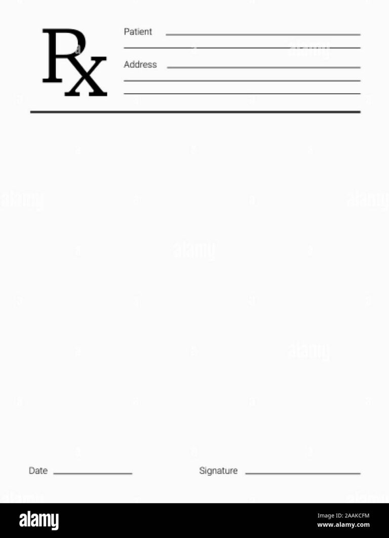 Doctor s Rx Pad Template Blank Medical Prescription Form Stock Vector Image U0026 Art Alamy
