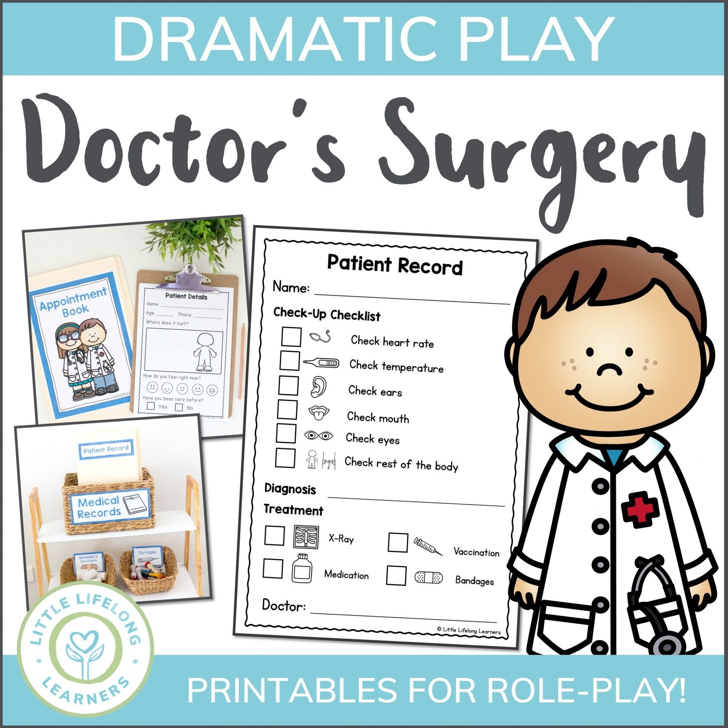 Doctor Themed Dramatic Play Printables Little Lifelong Learners