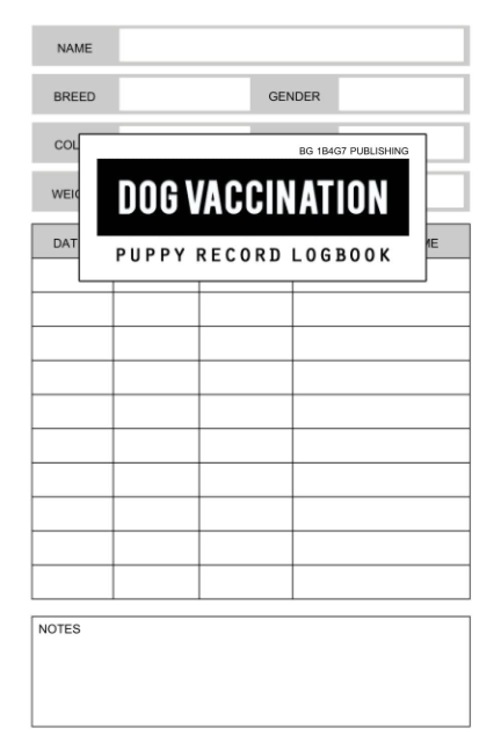 Dog Vaccination Record Log Book Puppy Vaccinations Schedule Or Dog Immunization Log Pet Health Records Puppies Medical Health Book U0026 Dog 
