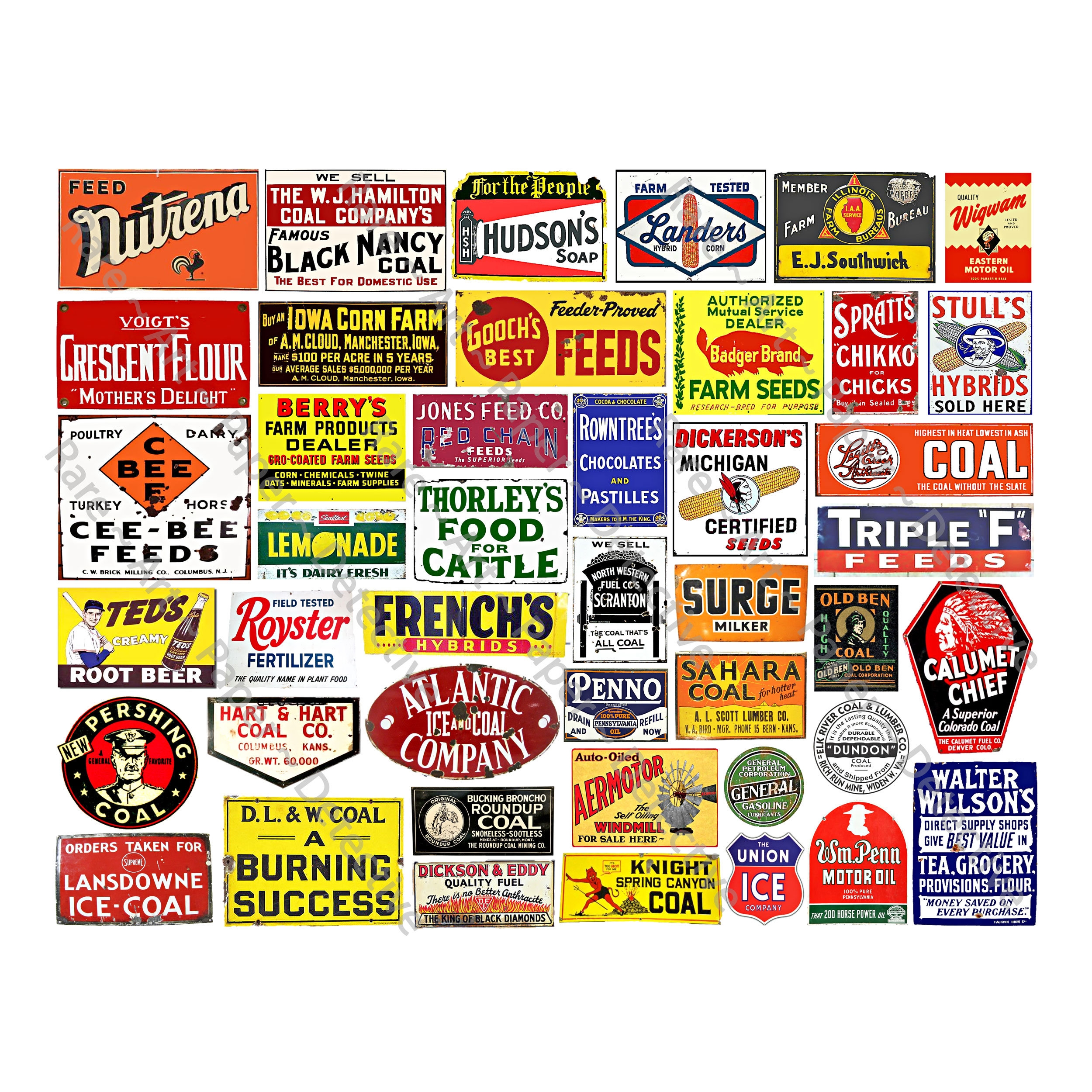 Dollhouse Signs U0026 Model Train Diorama Sign Graphics 44 Printable Miniature Advertising Illustrations 1 DIGITAL DOWNLOAD SHEET 500N