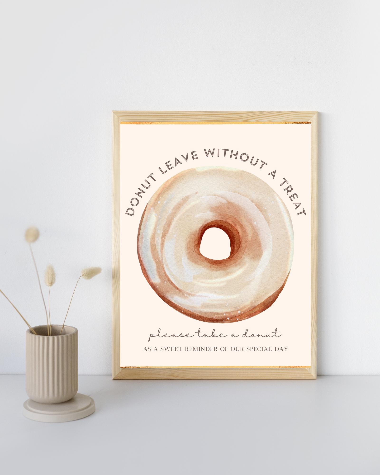 Donut Leave Without A Treat Printable Favor Sign Instant Download Etsy