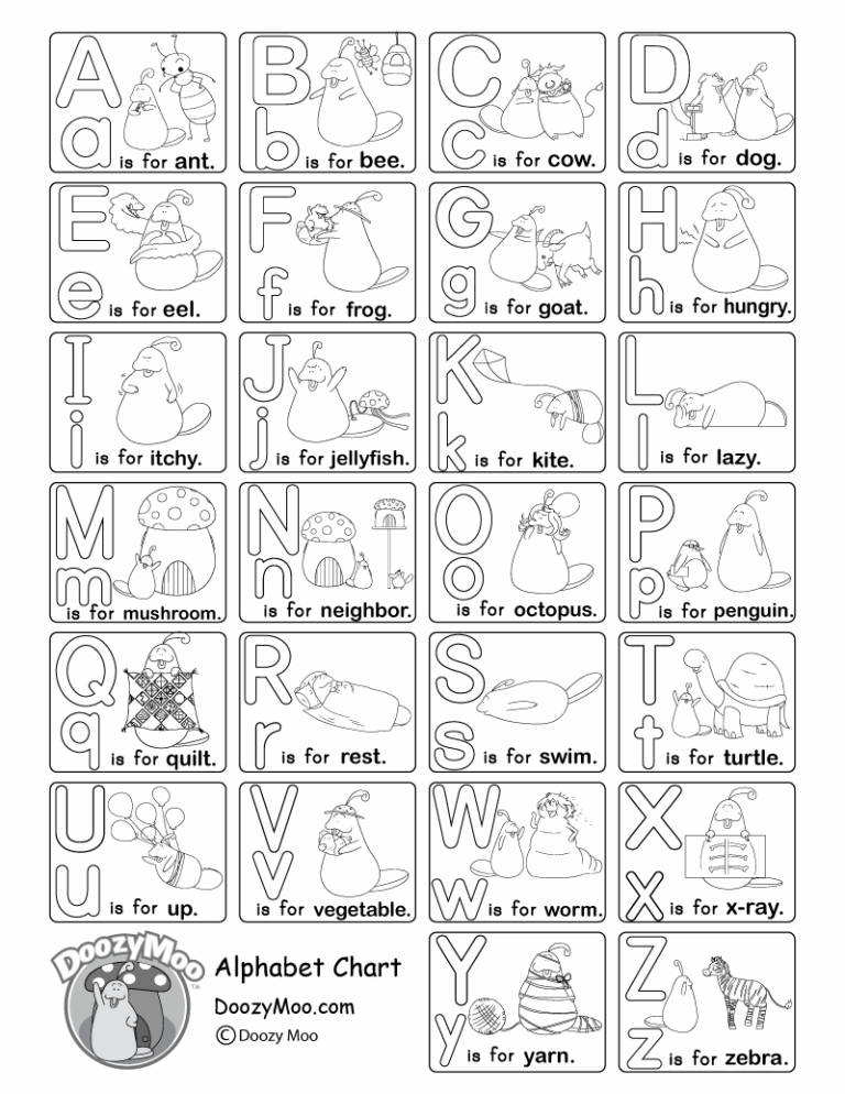 Doozy Moo s Alphabet Song Free Printable Worksheets