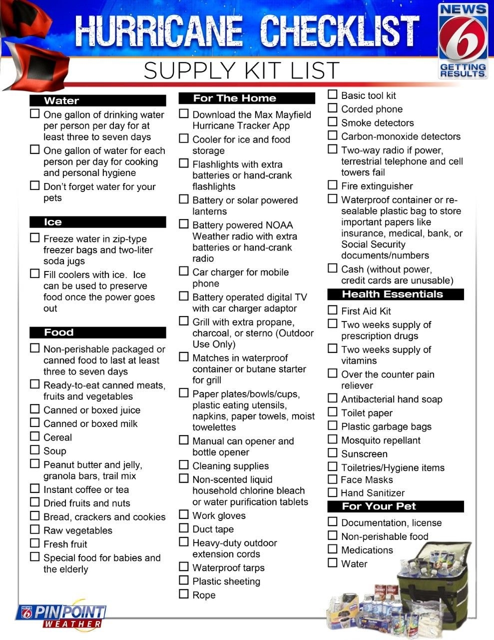 printable hurricane supply list