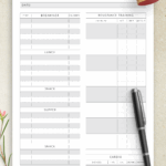 Download Printable Fitness Meal U0026 Water Tracker Template PDF