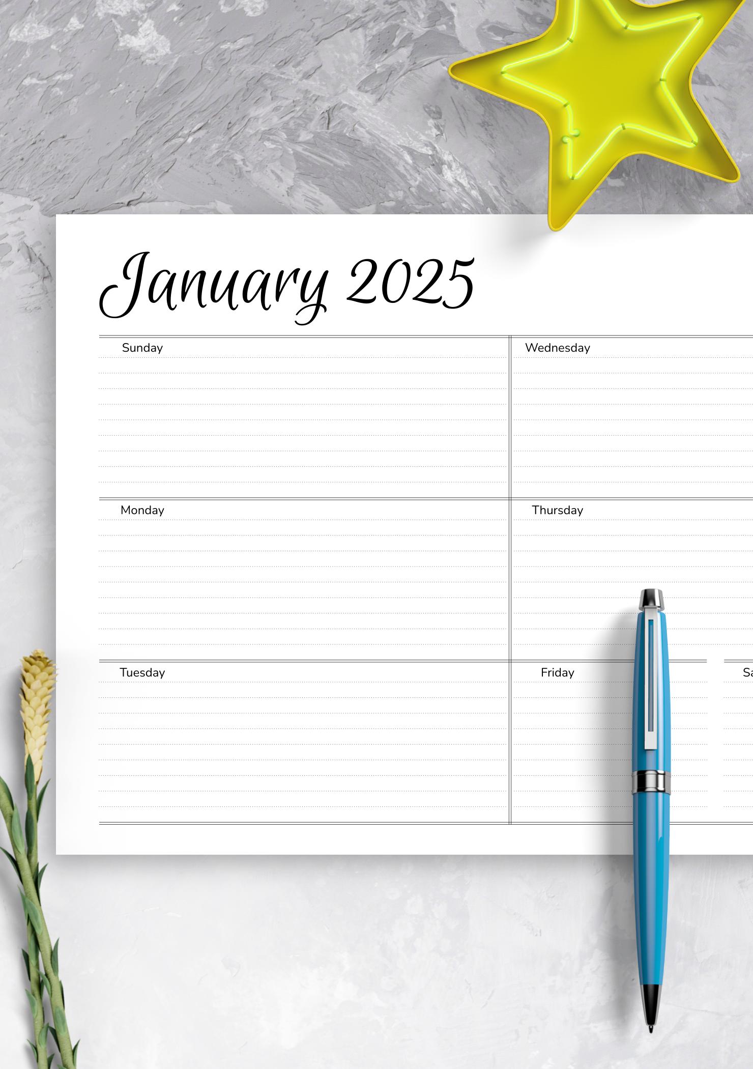 printable weekly planner 2019
