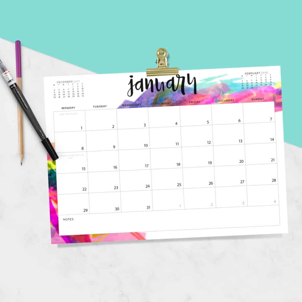 free printable planner 2018