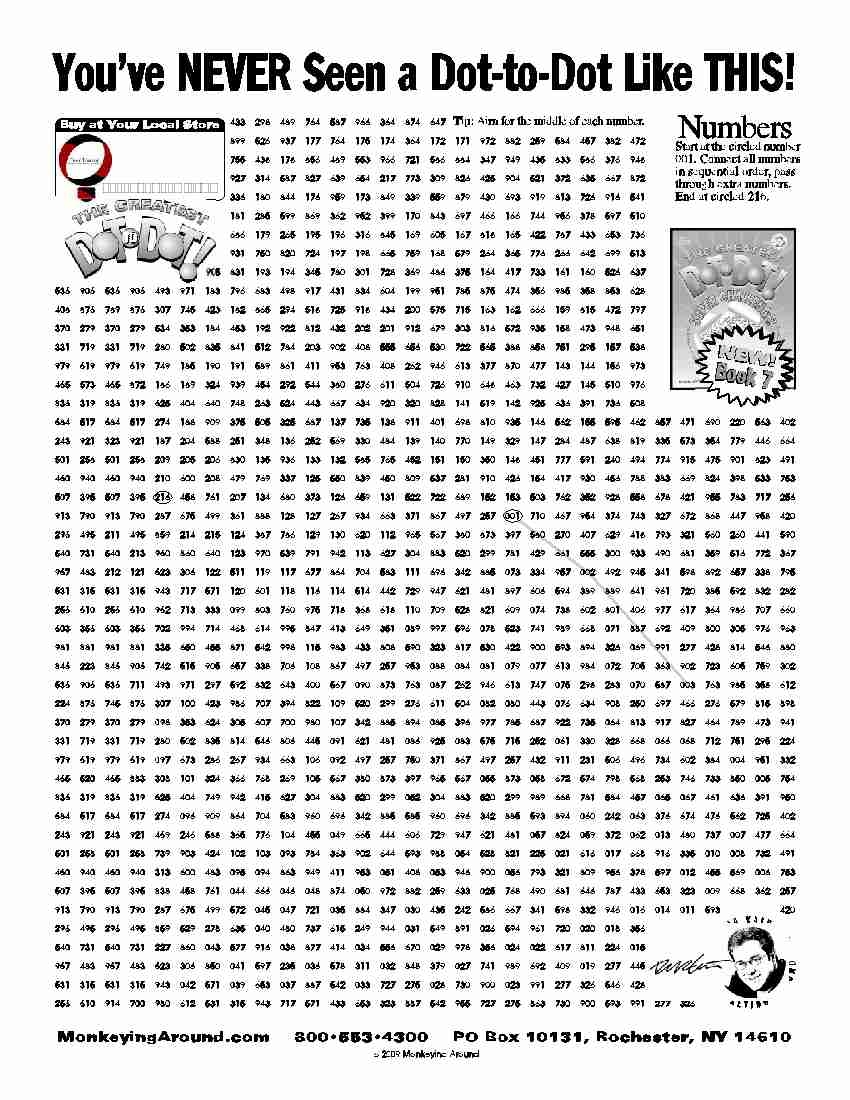 extreme dot to dot printable