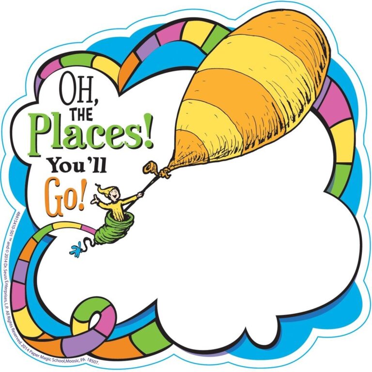 Dr Seuss Oh The Places You ll Go Paper Cut Outs By Eureka 36 Count Package