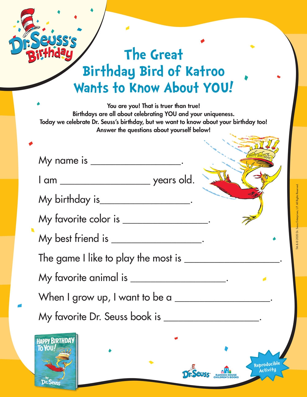 dr seuss worksheets free printable