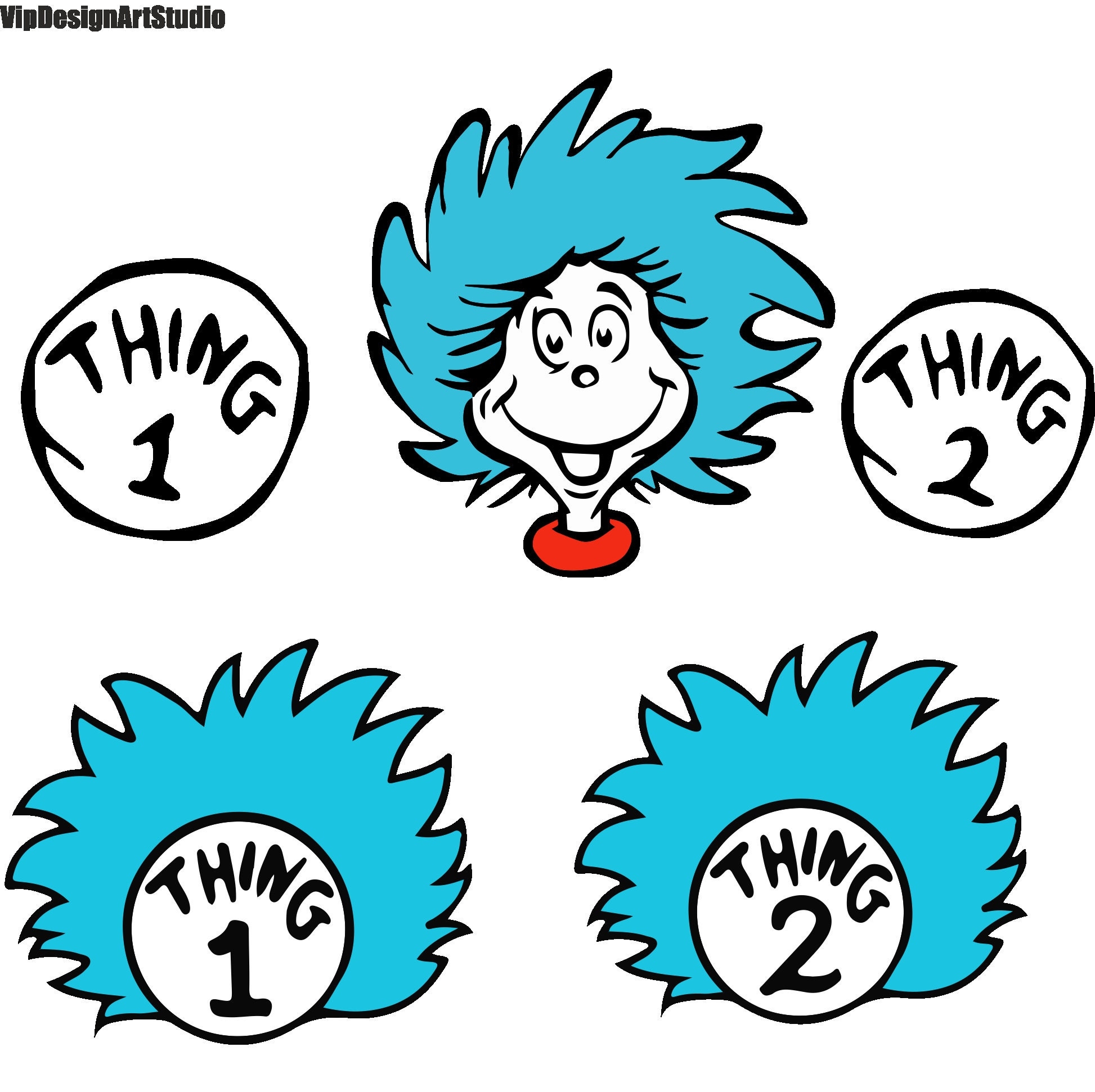 thing 1 and thing 2 printable circles