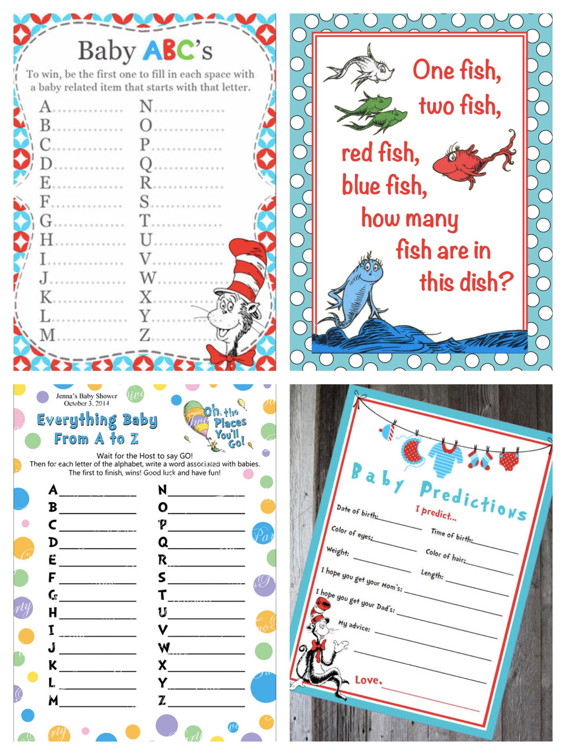 dr seuss baby shower games free printables