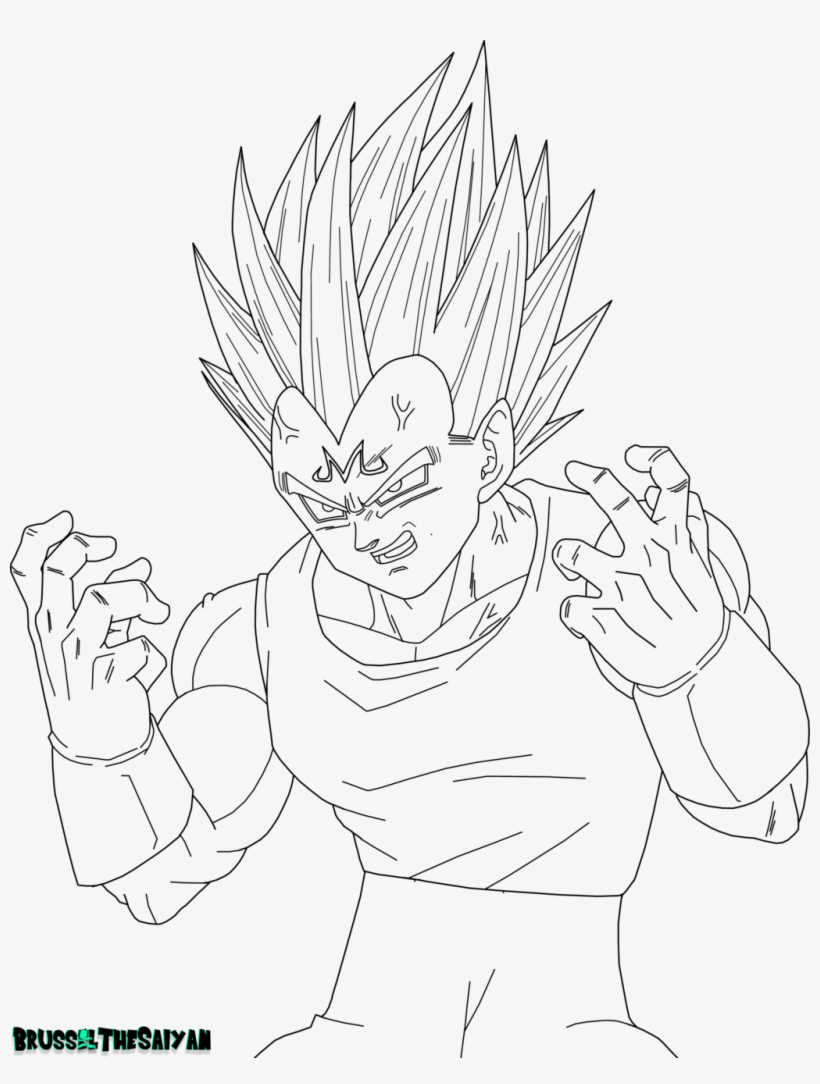 Dragon Ball Z Majin Vegeta Coloring Pages Printable Majin Vegeta 