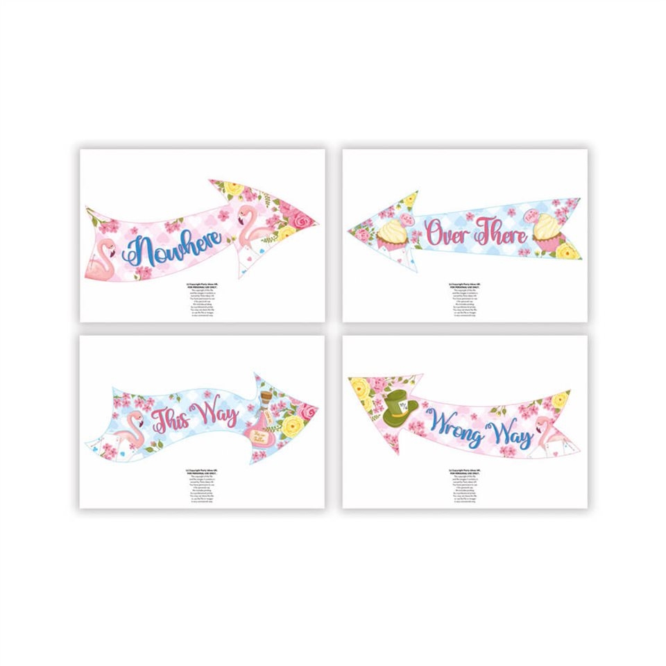 alice in wonderland arrows printable