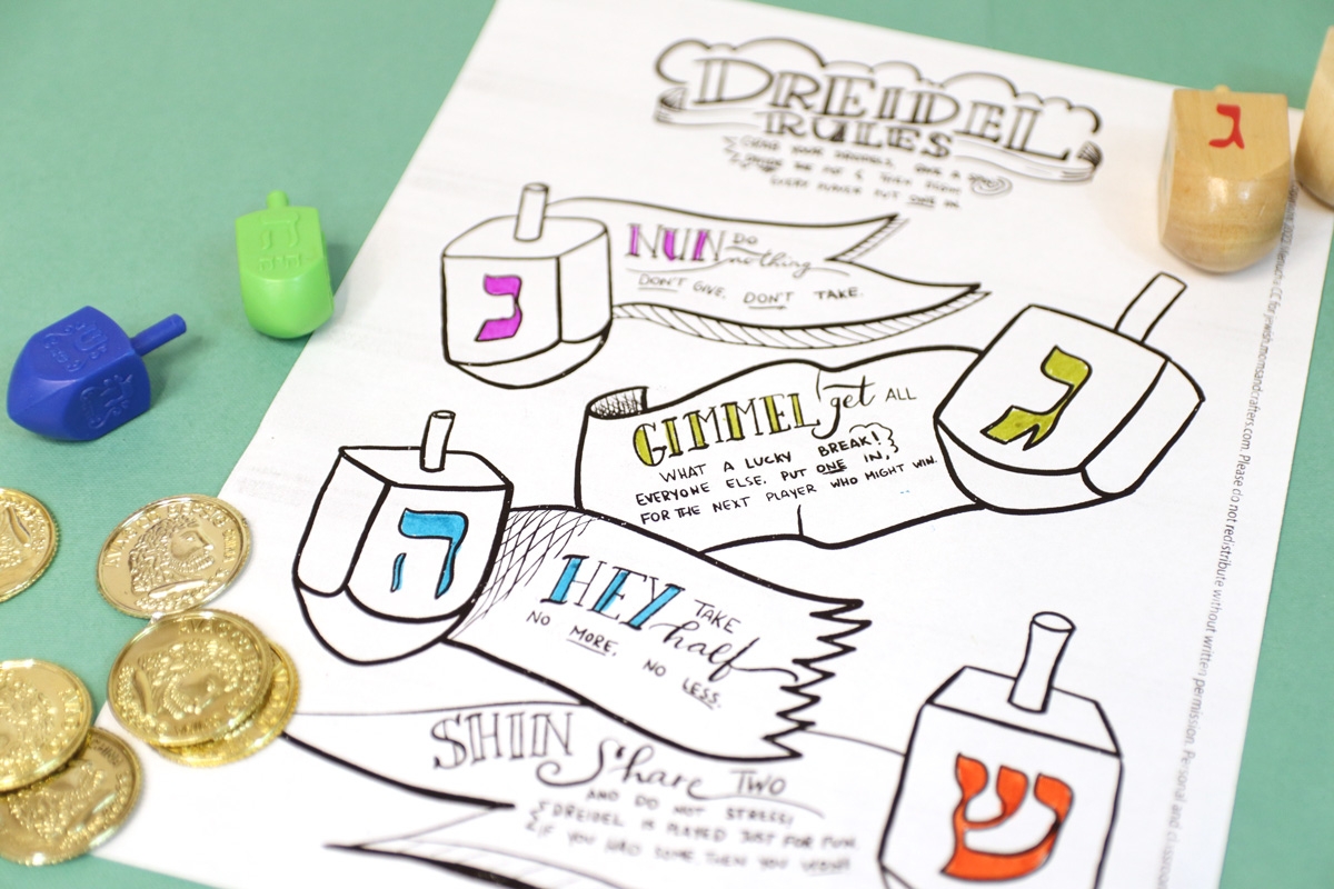 how to play dreidel printable directions