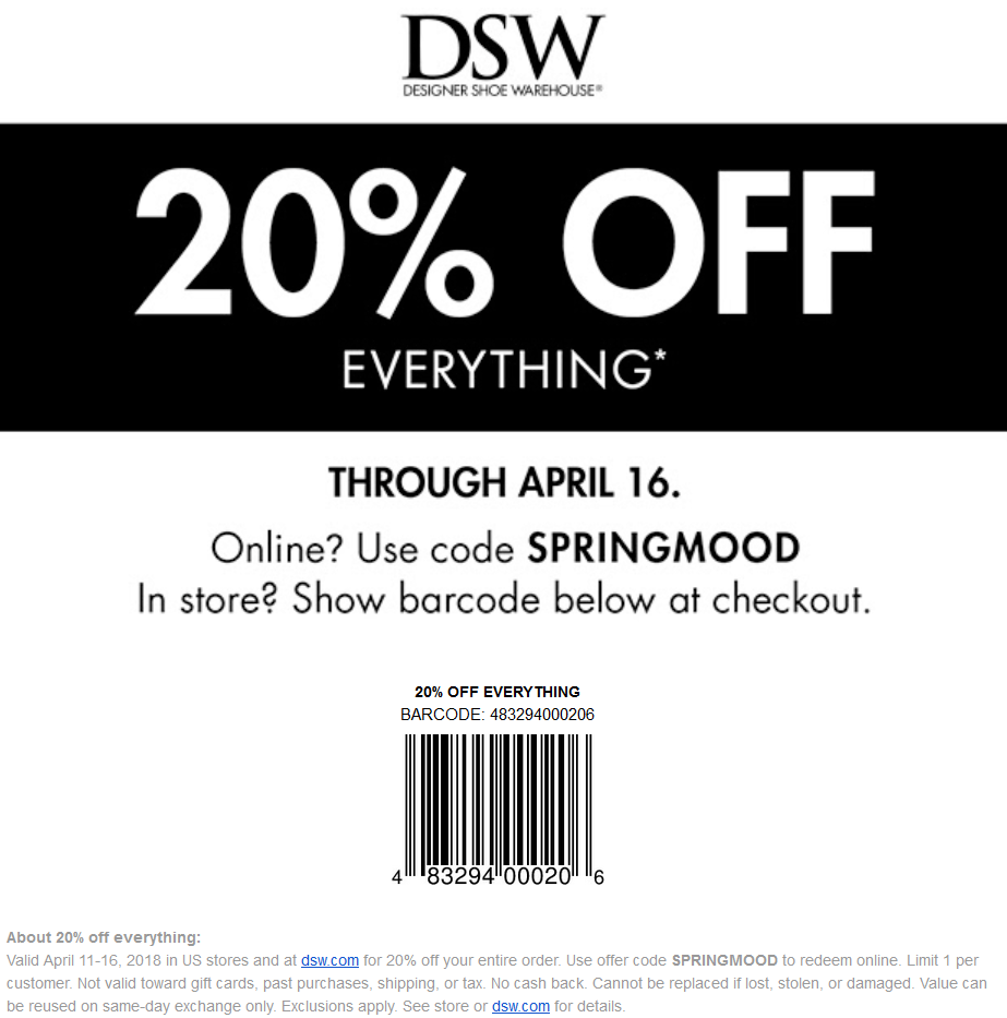Dsw Coupon In Store Printable Store