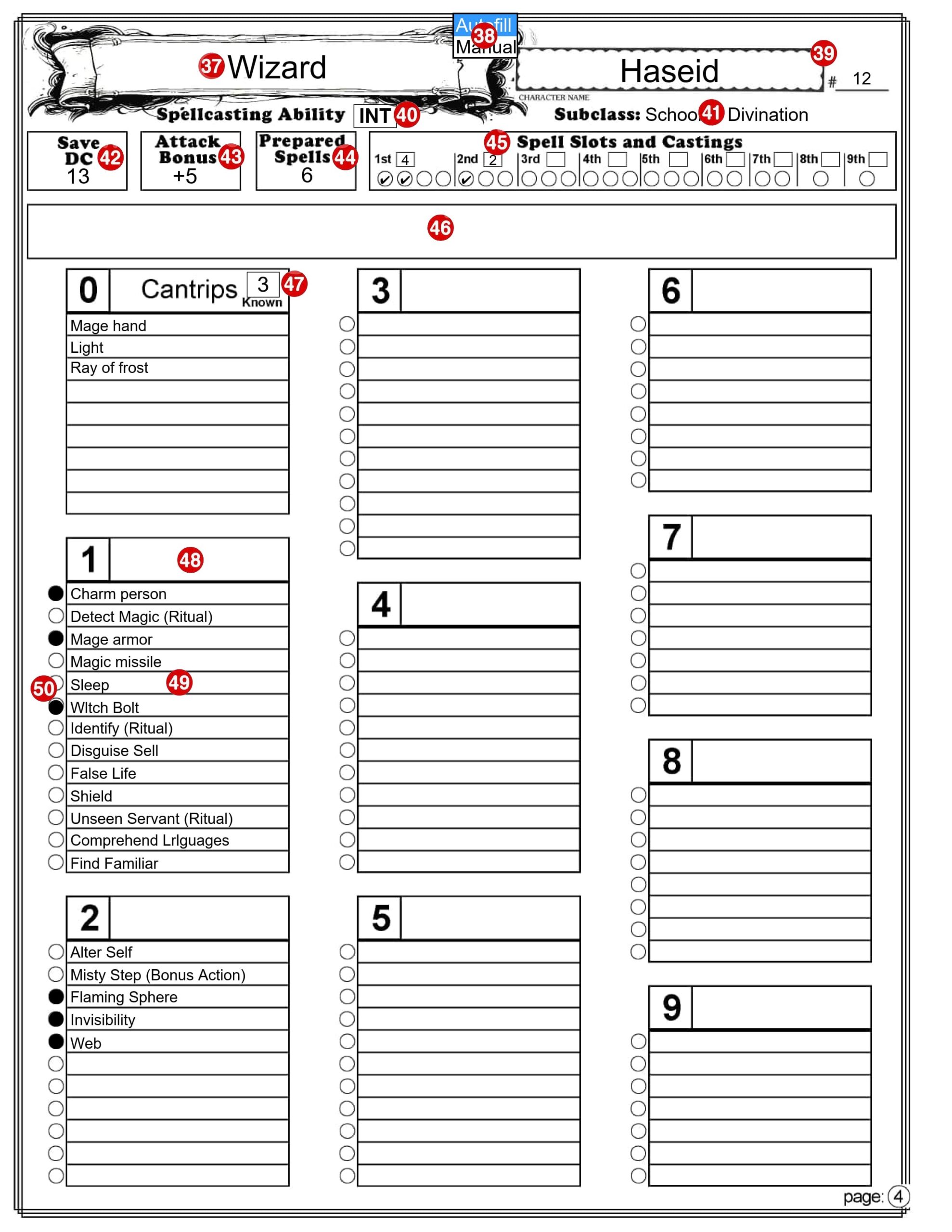 Du0026D 5E 2014 Character Sheet Fillable And Auto Calculating Dungeon Master Assistance Du0026D 5E 2014 Character Sheet Fillable And Auto Calculating Dungeon Master Assistance