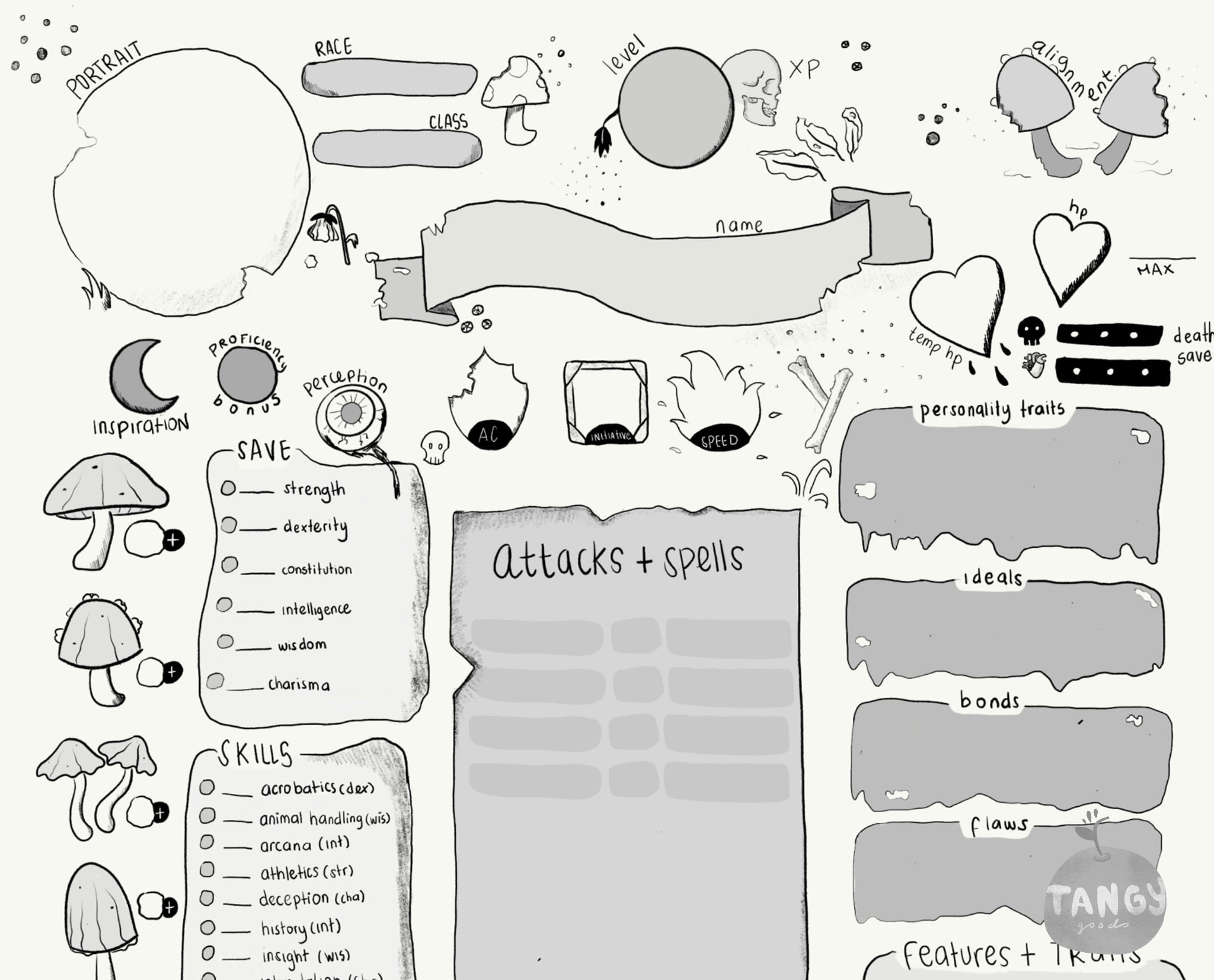 Du0026D 5e Character Sheet PDF Printable For Dungeons And Dragons Mushroom Decay Sketchy Style Etsy Australia Du0026D 5e Character Sheet PDF Printable For Dungeons And Dragons Mushroom Decay Sketchy Style Etsy Australia