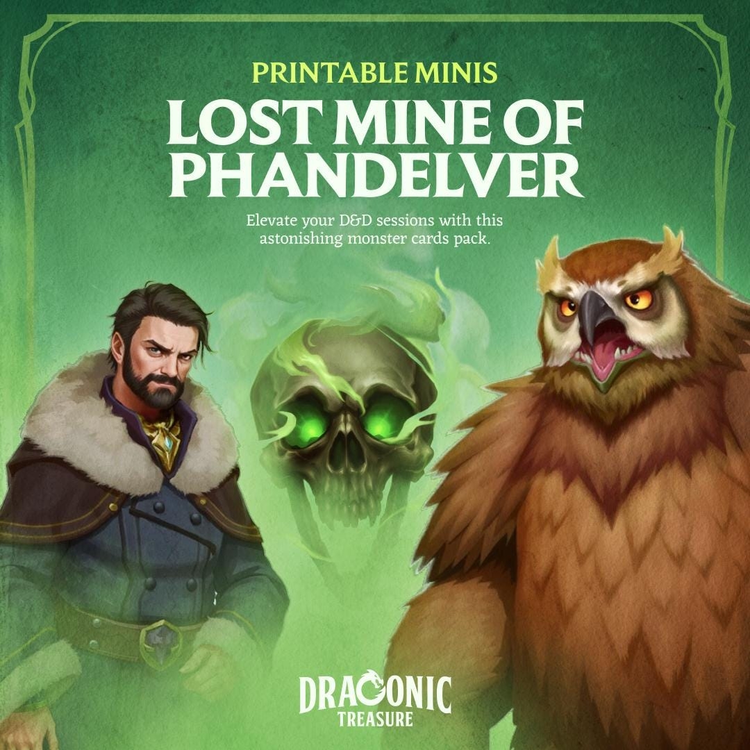 Du0026D Monster Cards Lost Mines Of Phandelver Tokens Foldable Board Cards Custom Made High quality Cards Easy Digital Download Lmop Etsy