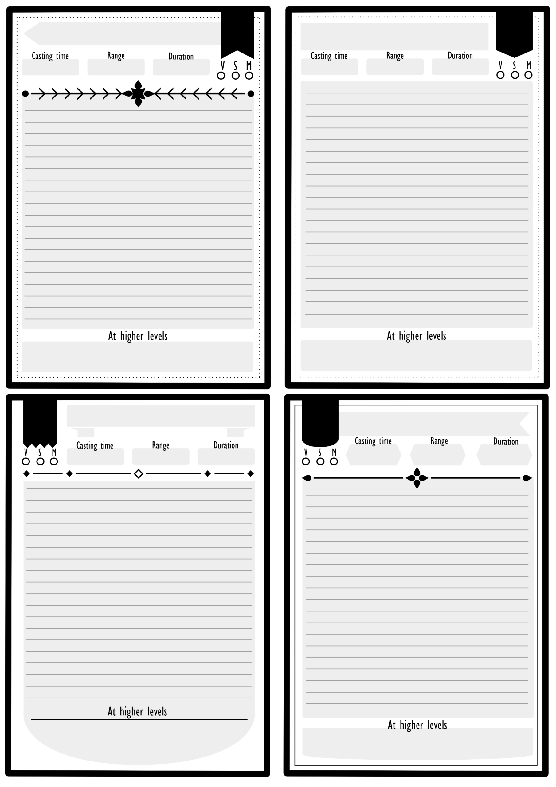 Du0026D Spell Card Templates 5 TEMPLATES EXAMPLE Worksheets Library