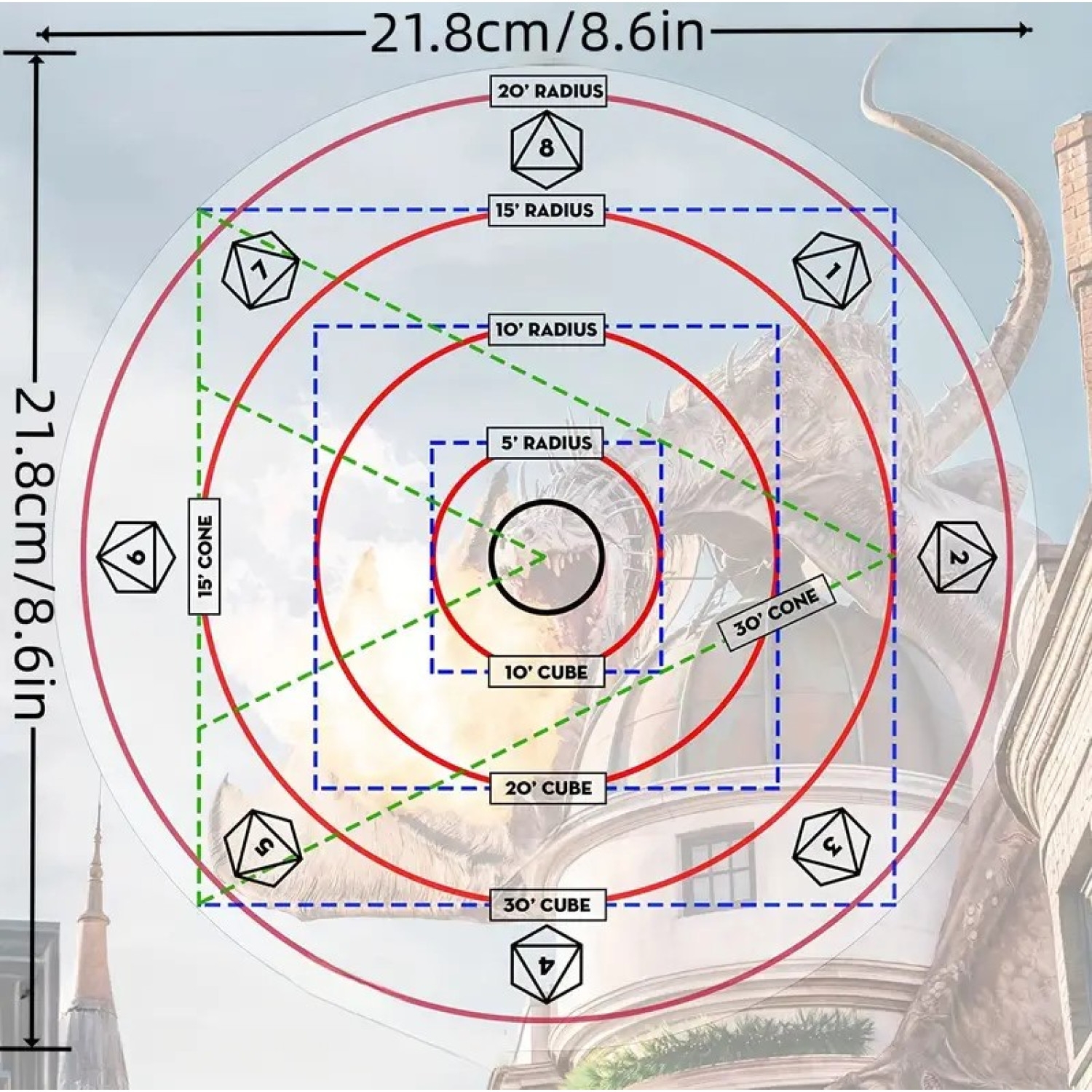 Dungeons And Dragons Acrylic Spell Template AOE Damage Template