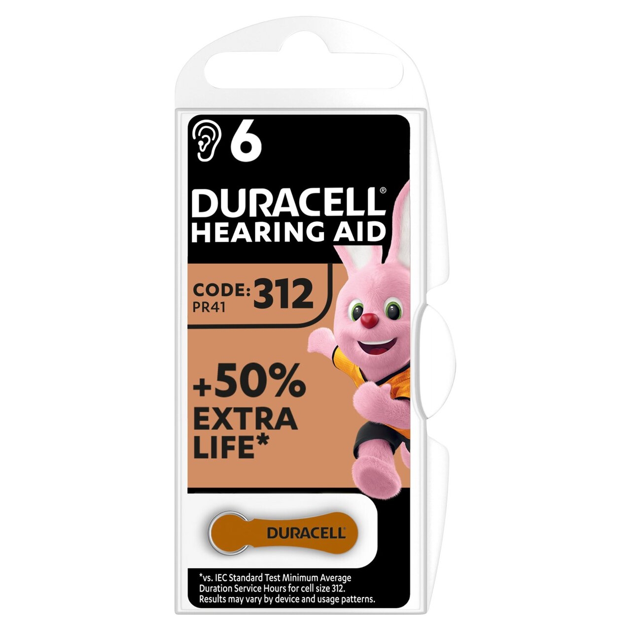 Duracell Hearing Aid Batteries 312 6 Per Pack Zoom