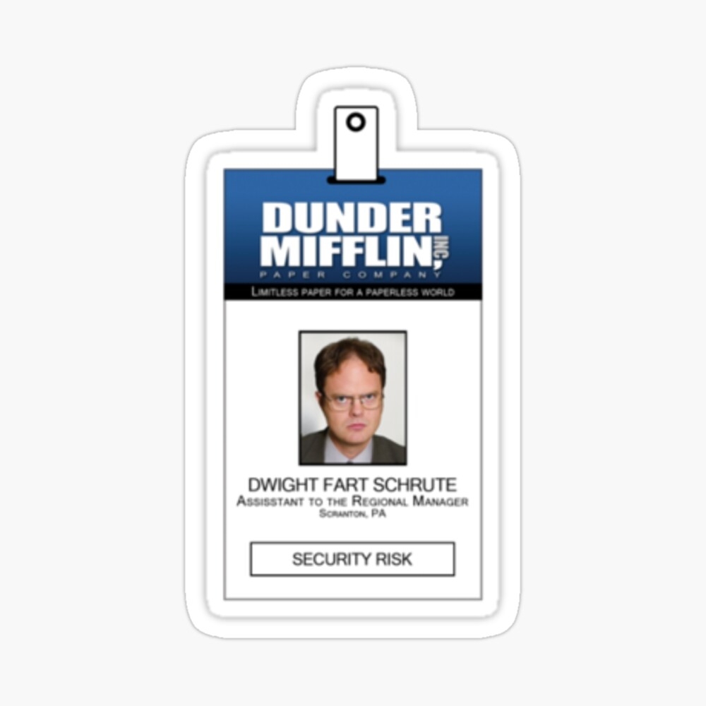 Dwight Fart Schrute ID Sticker