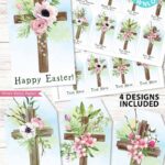 Easter Gift Tags Printable Watercolor Crosses Press Print Party 