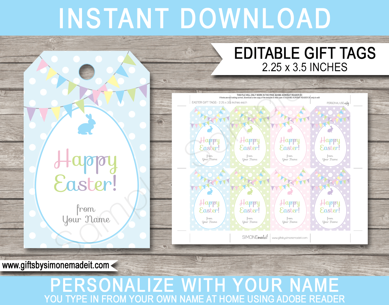 free printable easter tags