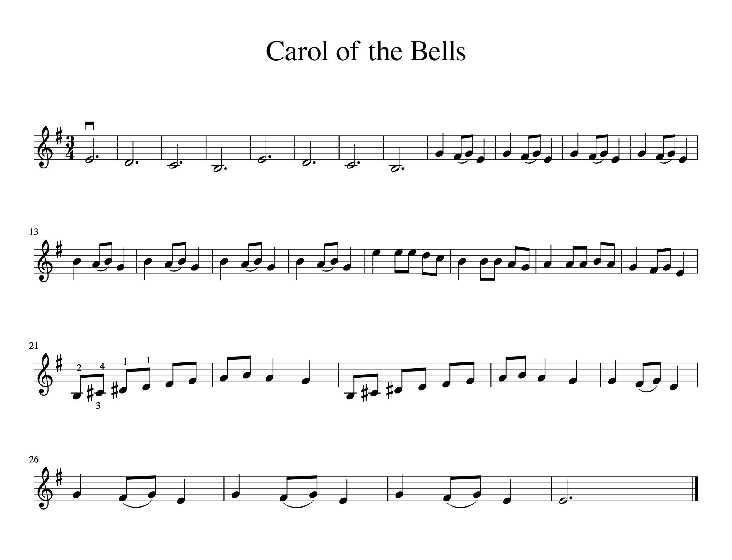 Easy Christmas Songs For Violin Free Sheet Music Meadowlark 