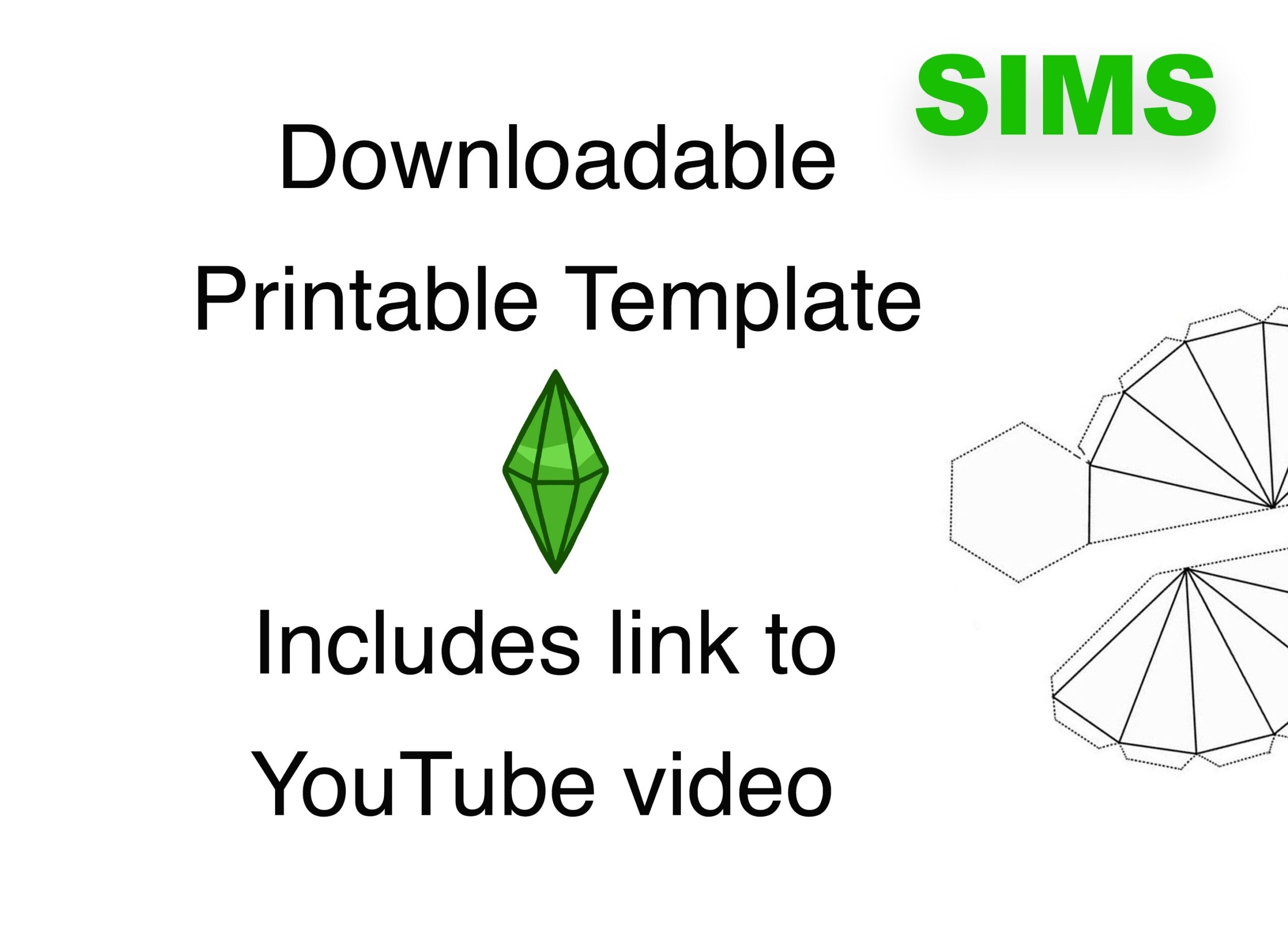 Easy Last minute DIY Sims Plumbob Costume Halloween Digital Downloadable Printable Template PDF U0026 SVG Files Adults Kids Pets Too Etsy Ireland