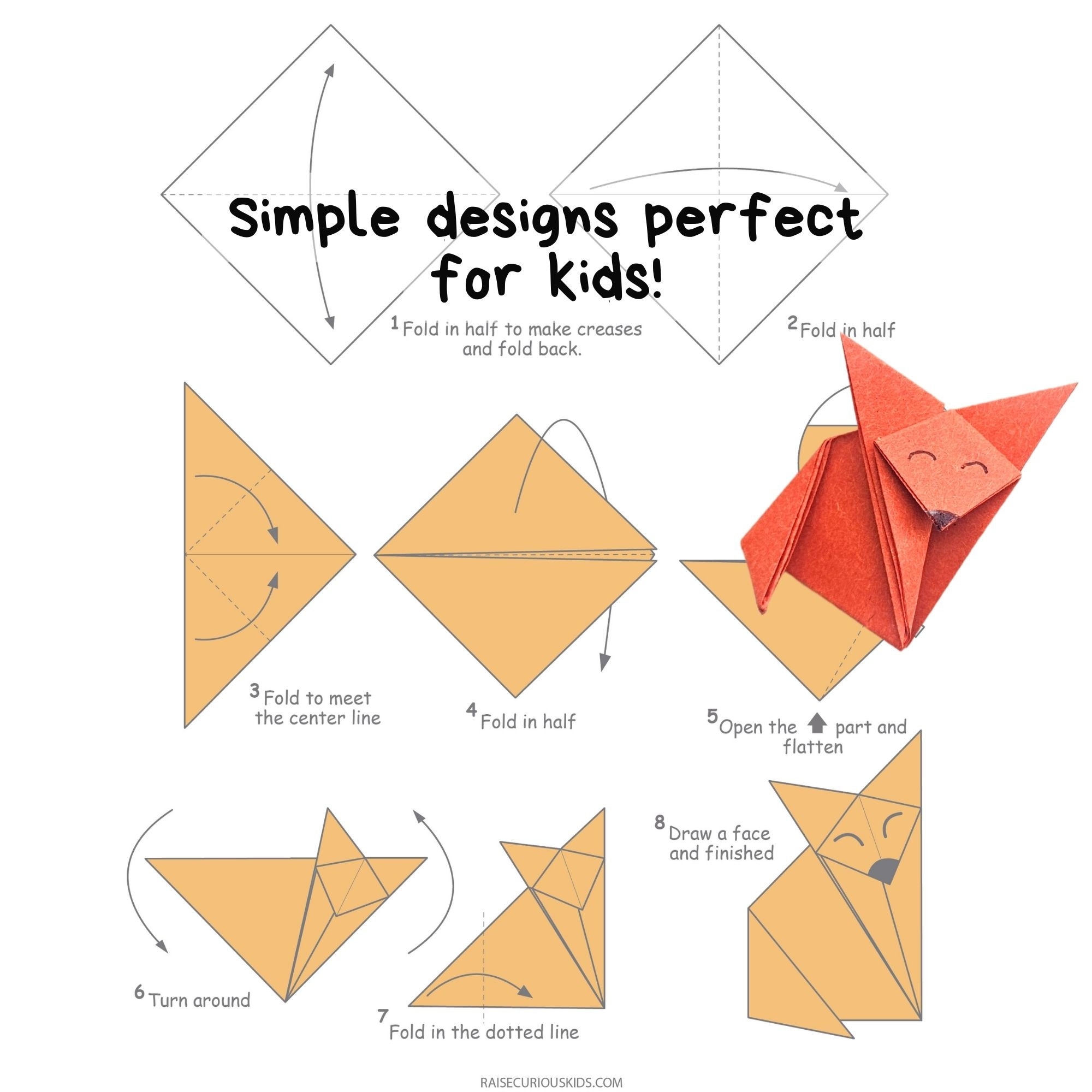 Easy Origami For Kids Origami Printable Instructions Animal 