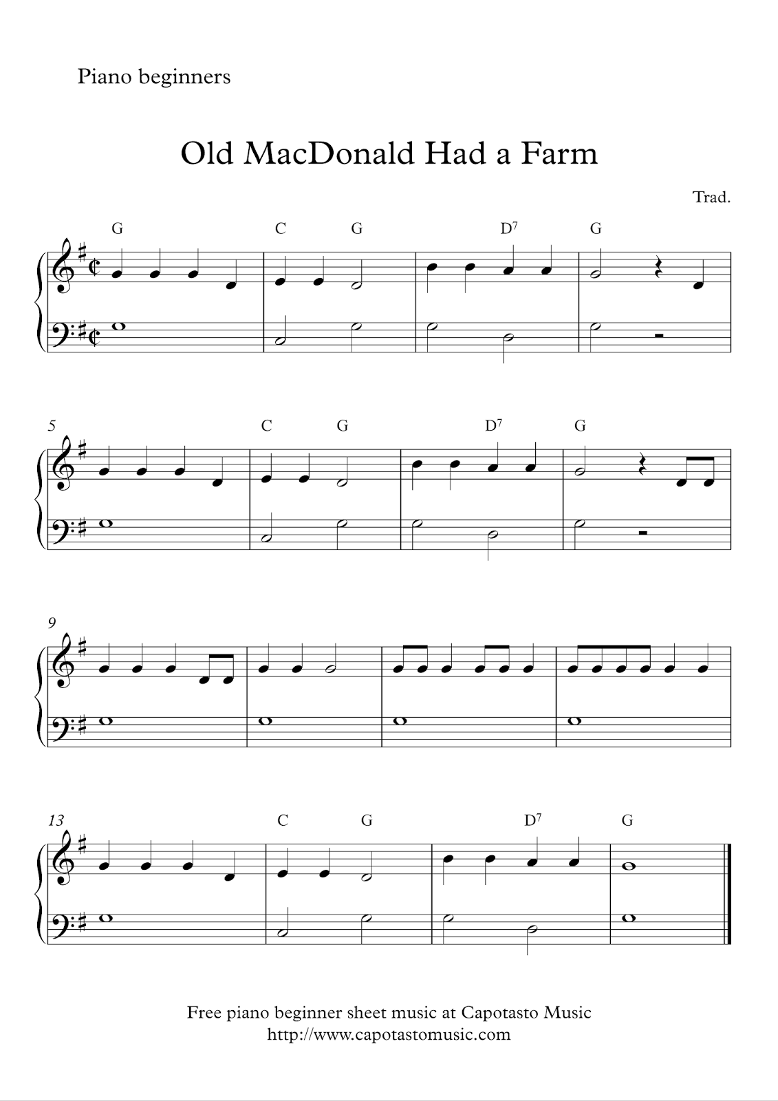 Easy Sheet Music For Beginners Free Easy Beginner Piano Sheet 