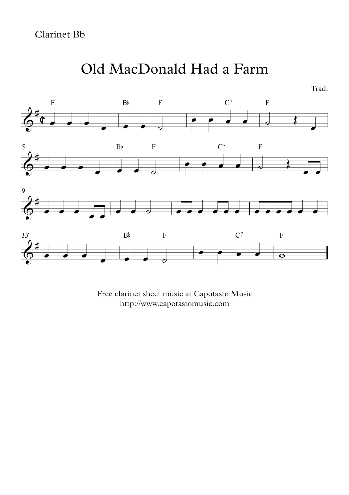Easy Sheet Music For Beginners Free Easy Clarinet Sheet Music Worksheets Library