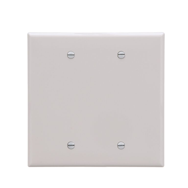 Eaton 2 Gang Midsize Size White Polycarbonate Indoor Blank Wall Plate PJ23W F LW