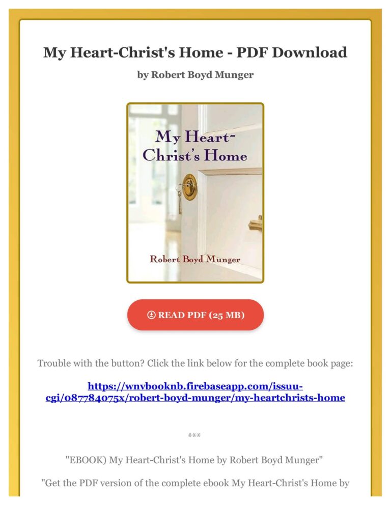 EBOOK My Heart Christu0026 39 s Home By Robert Boyd Munger By