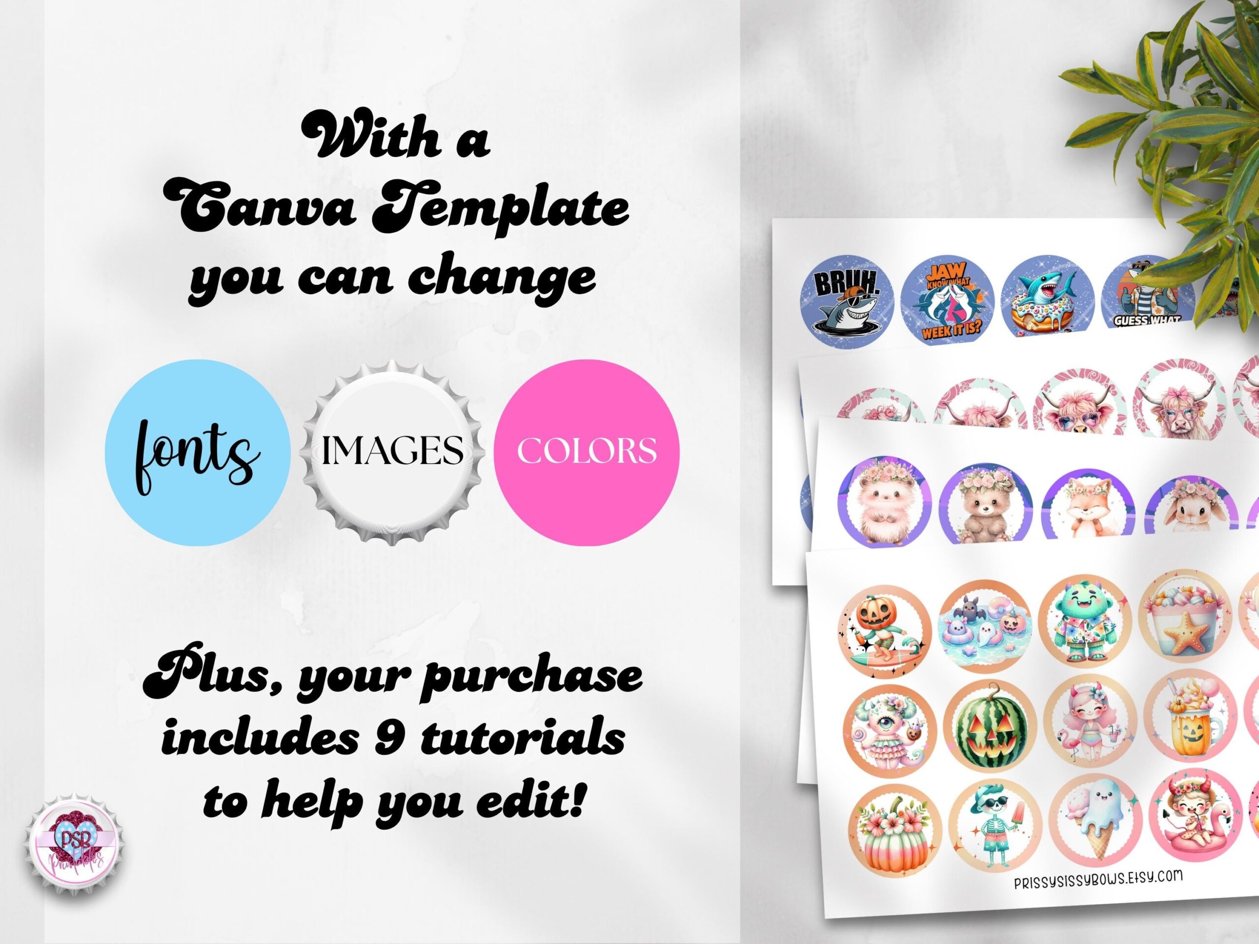 Editable 1 Inch Bottle Cap Image Canva Template For DIY Create Your Own Printable Craft Supply 25 Mm 0158 Etsy