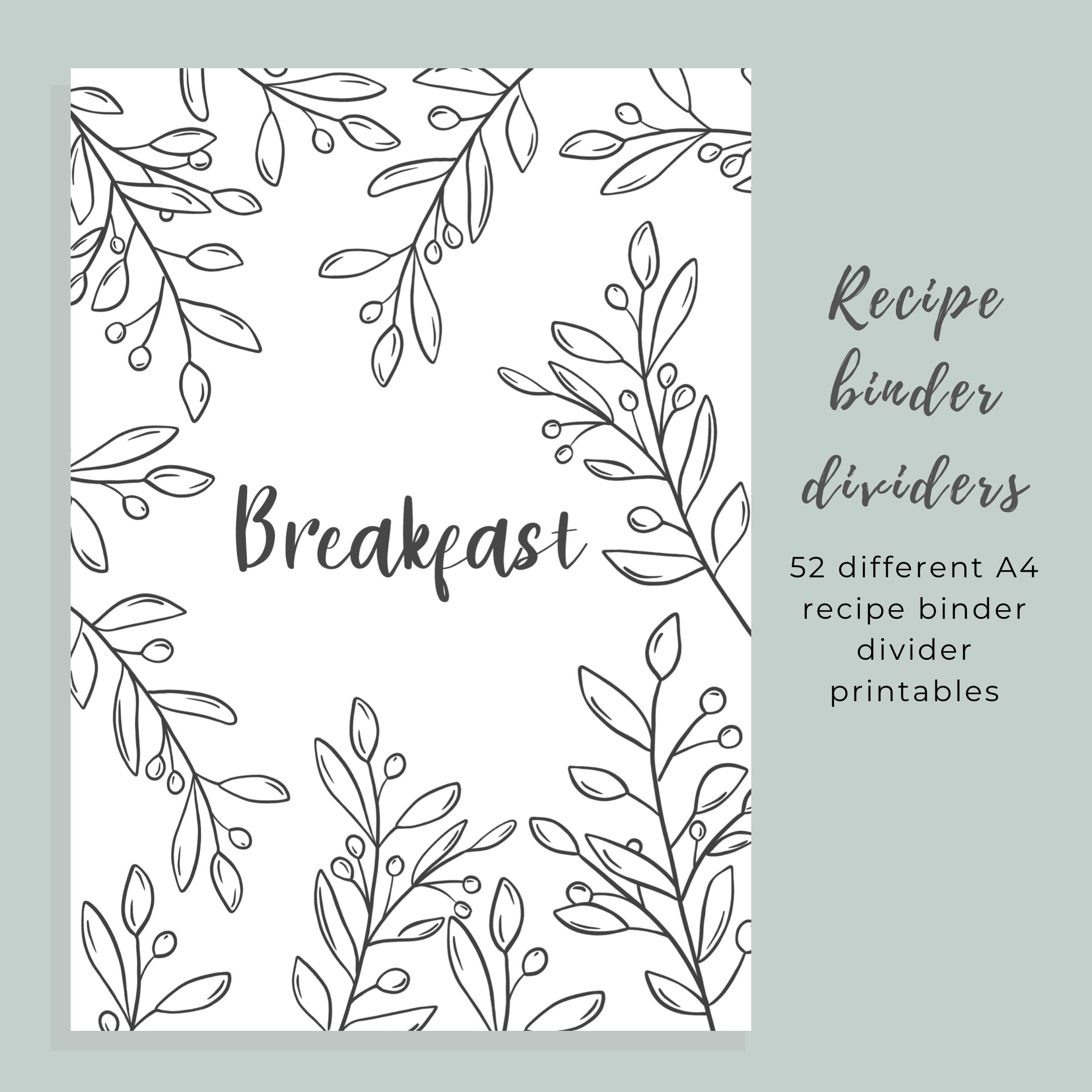 Editable A4 Recipe Book Divider Printable Editable Printable Recipe Dividers Printable Cookbook Printable A4 Recipe File Dividers Etsy