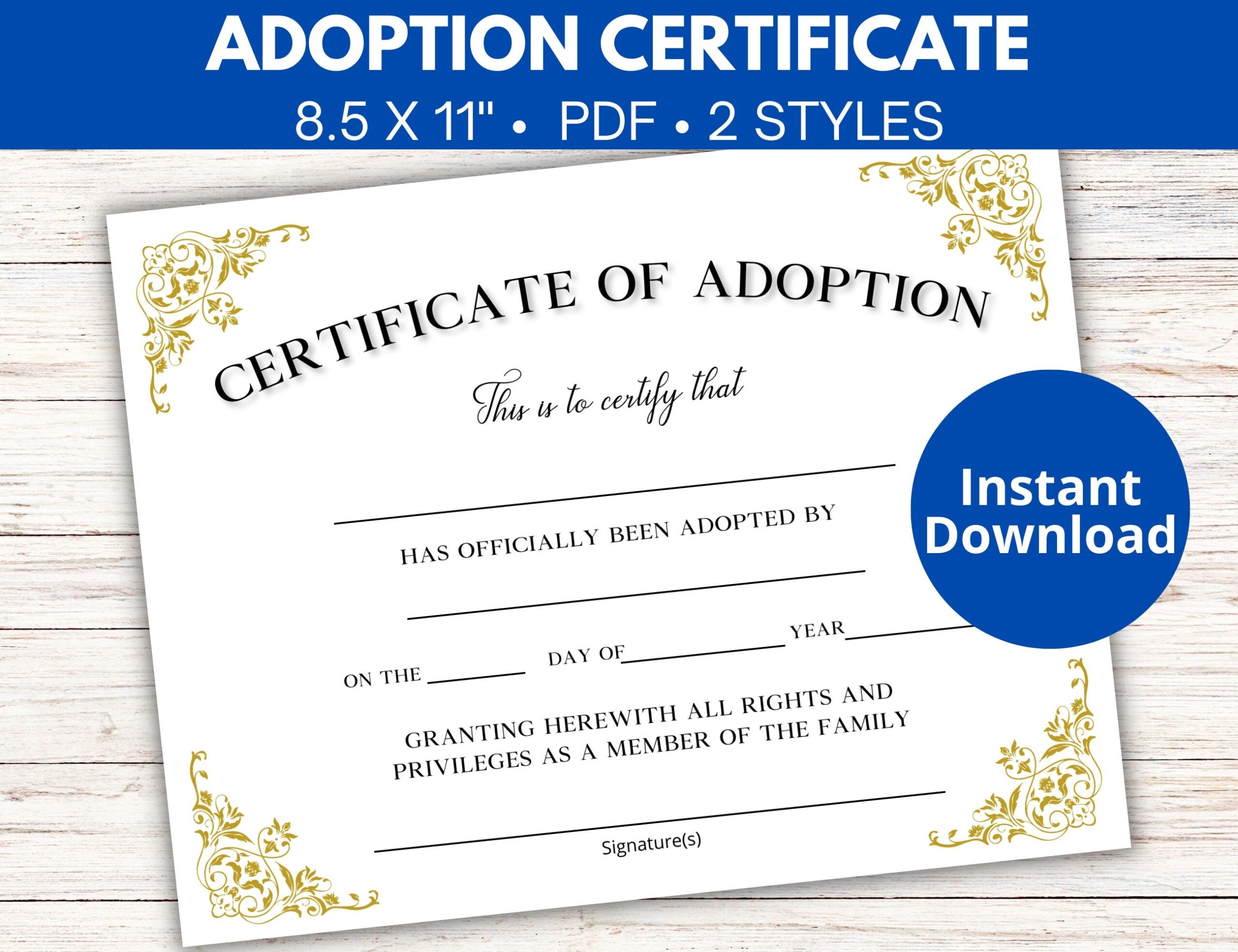 free printable adoption papers
