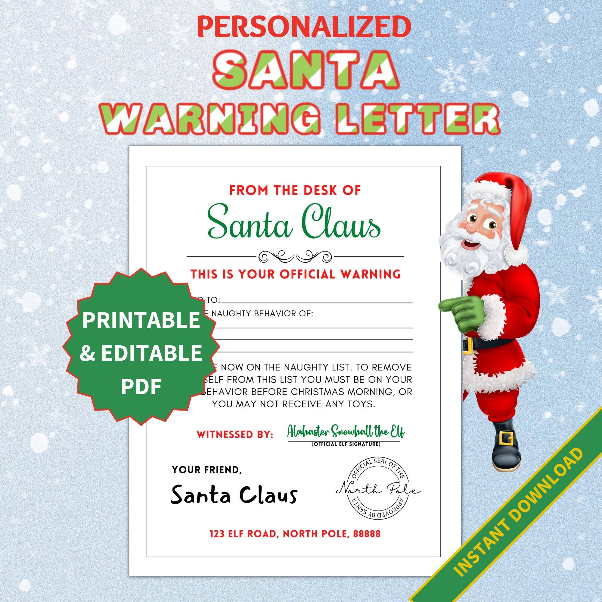 Editable And Printable Warning Letter From Santa In A Fillable PDF Personalize To Let Children Know They re On The Naughty List Etsy Norway Editable And Printable Warning Letter From Santa In A Fillable PDF Personalize To Let Children Know They re On The Naughty List Etsy Norway