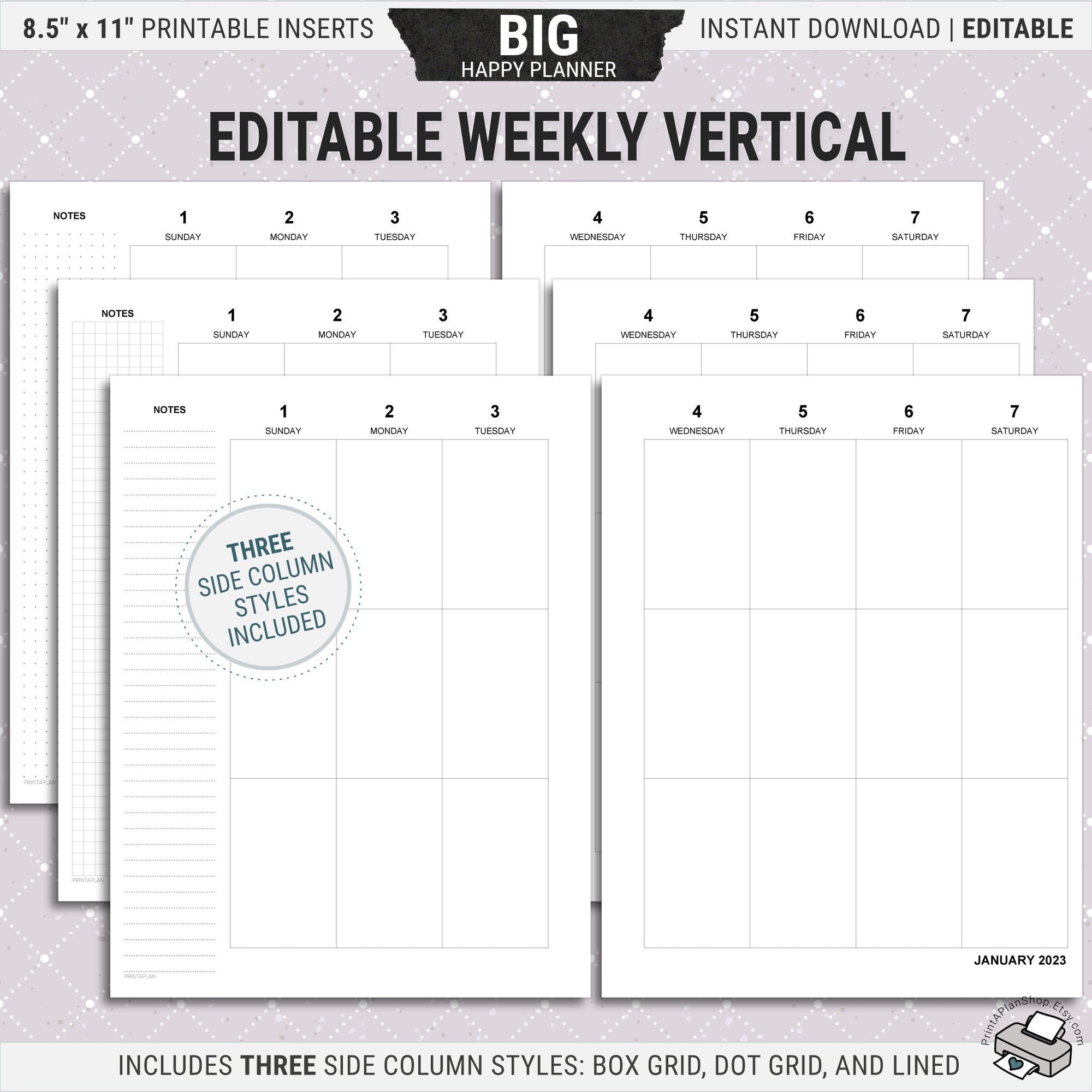 big happy planner monthly printable