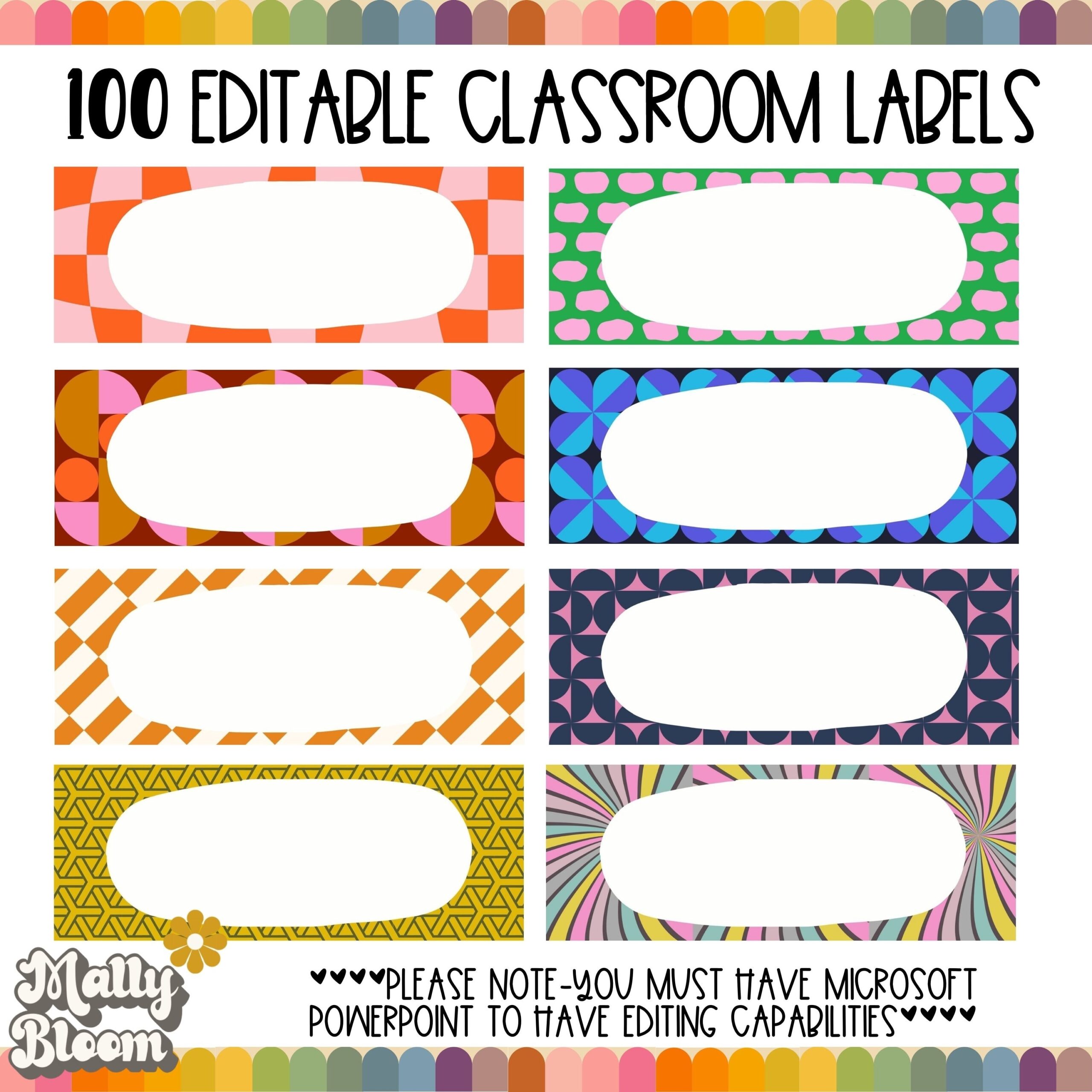 free printable classroom labels
