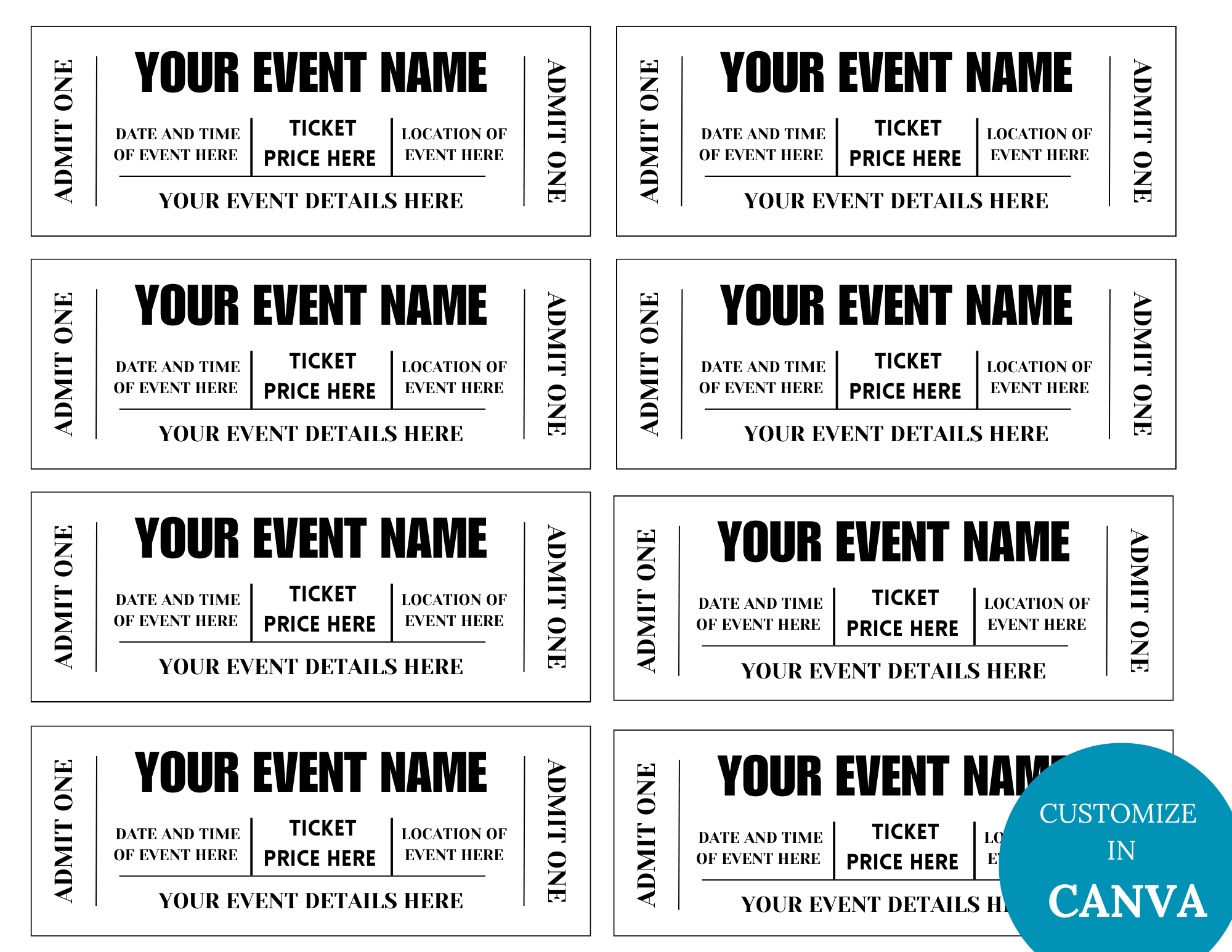 free printable event tickets